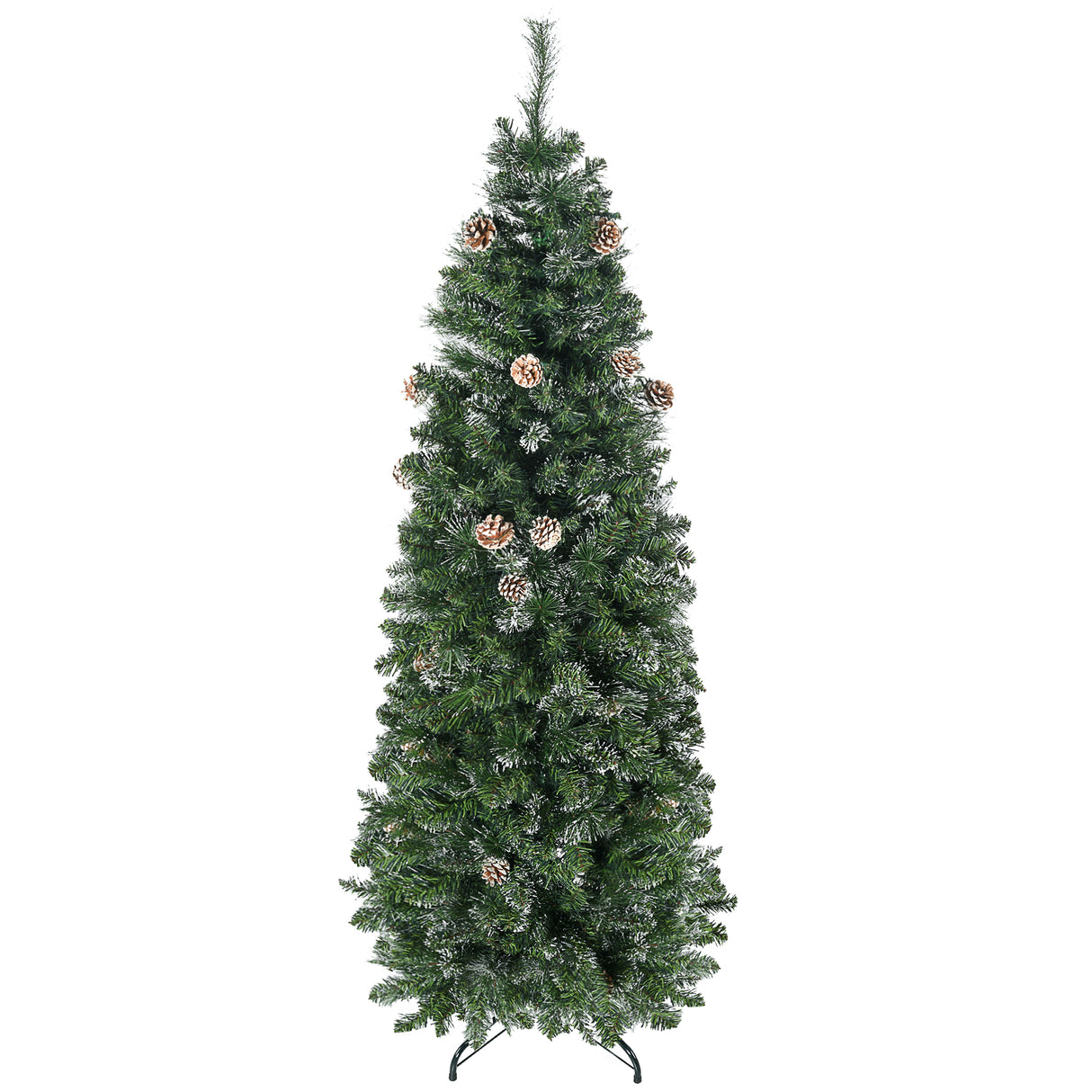 easycomfort easycomfort albero di natale artificiale da 180cm con pigne 618 rami e base in metallo verde