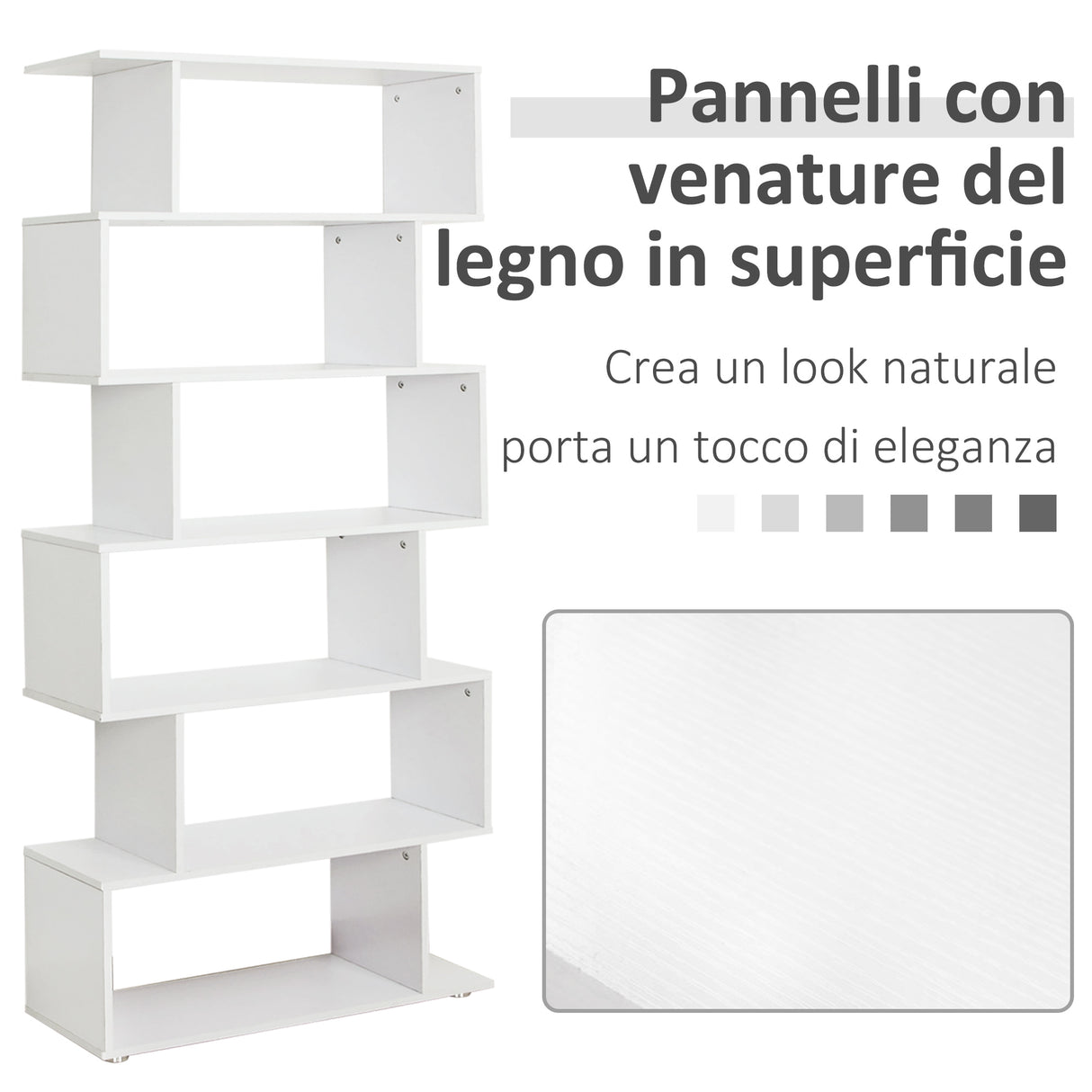 easycomfort easycomfort libreria di design mobili ufficio scaffale in legno 80x24x191cm bianco ean 8054111848879