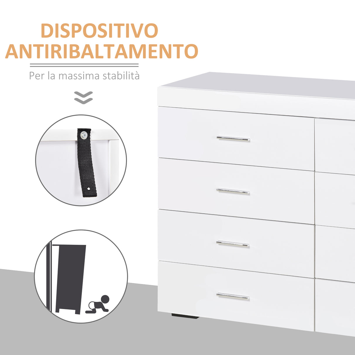 easycomfort easycomfort mobile con cassetti cassettiera in legno per camera cucina bagno 903573cm bianca ean 8054111847193