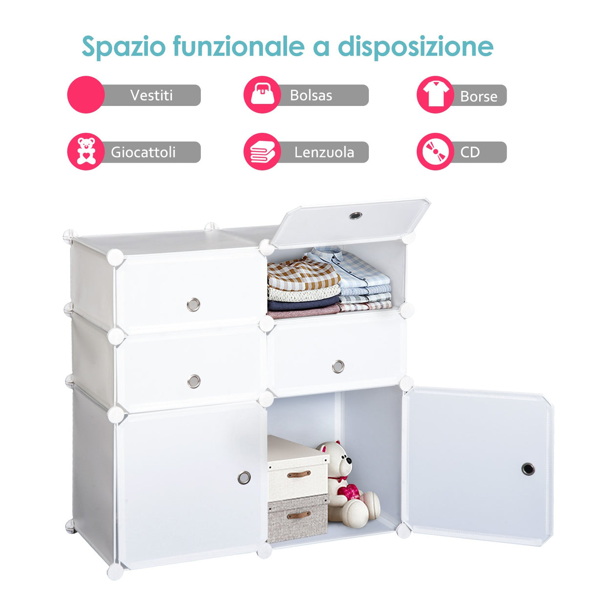 easycomfort easycomfort armadio modulare scarpiera in plastica guardaroba scaffale portascarpe 753773cm bianco ean 8054111842181