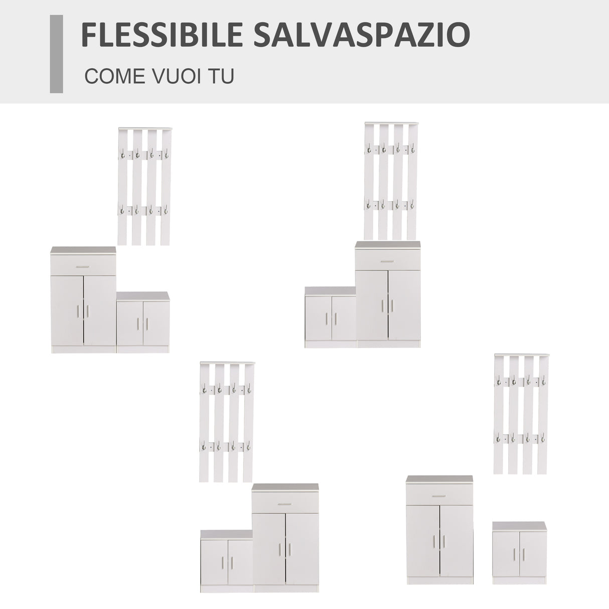 easycomfort easycomfort scarpiera con appendiabiti a combinazione per ingresso e camera da letto legno 100x32x187cm bianco