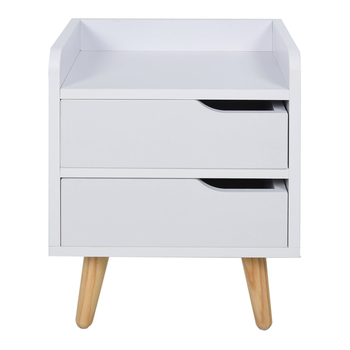 easycomfort easycomfort comodino salvaspazio dal design moderno in legno bianco piccola cassettiera camera da letto con 2 cassetti e piedini in legno di pino 33 x 28 x 42cm ean 8054111845014