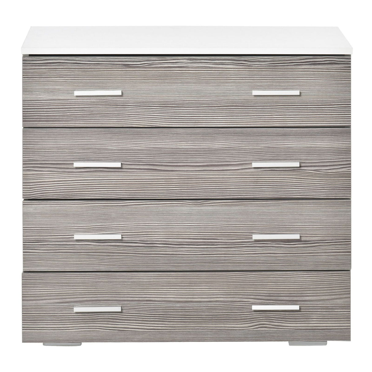 easycomfort easycomfort cassettiera camera da letto moderna 4 cassetti con maniglie in alluminio e struttura in legno 76x35x72cm bianco e grigio