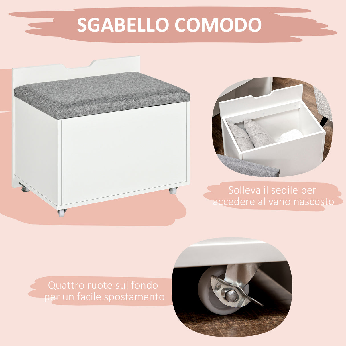 easycomfort toeletta da camera con specchiera cassetto e sgabello abbinato in legno bianco