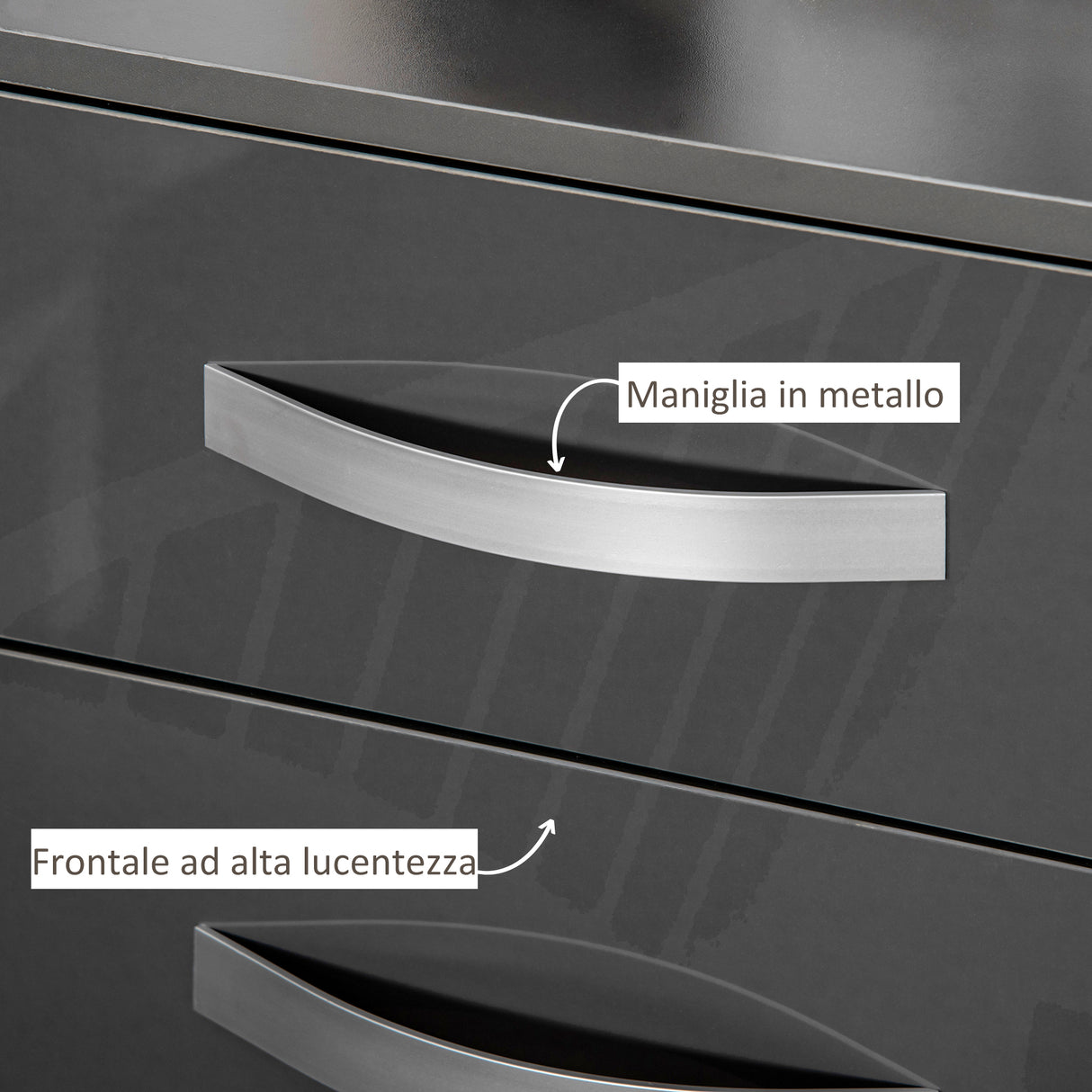 easycomfort easycomfort set 2 comodini moderni con 3 cassetti per camera da letto e soggiorno in truciolato 40x36x56 cm grigio