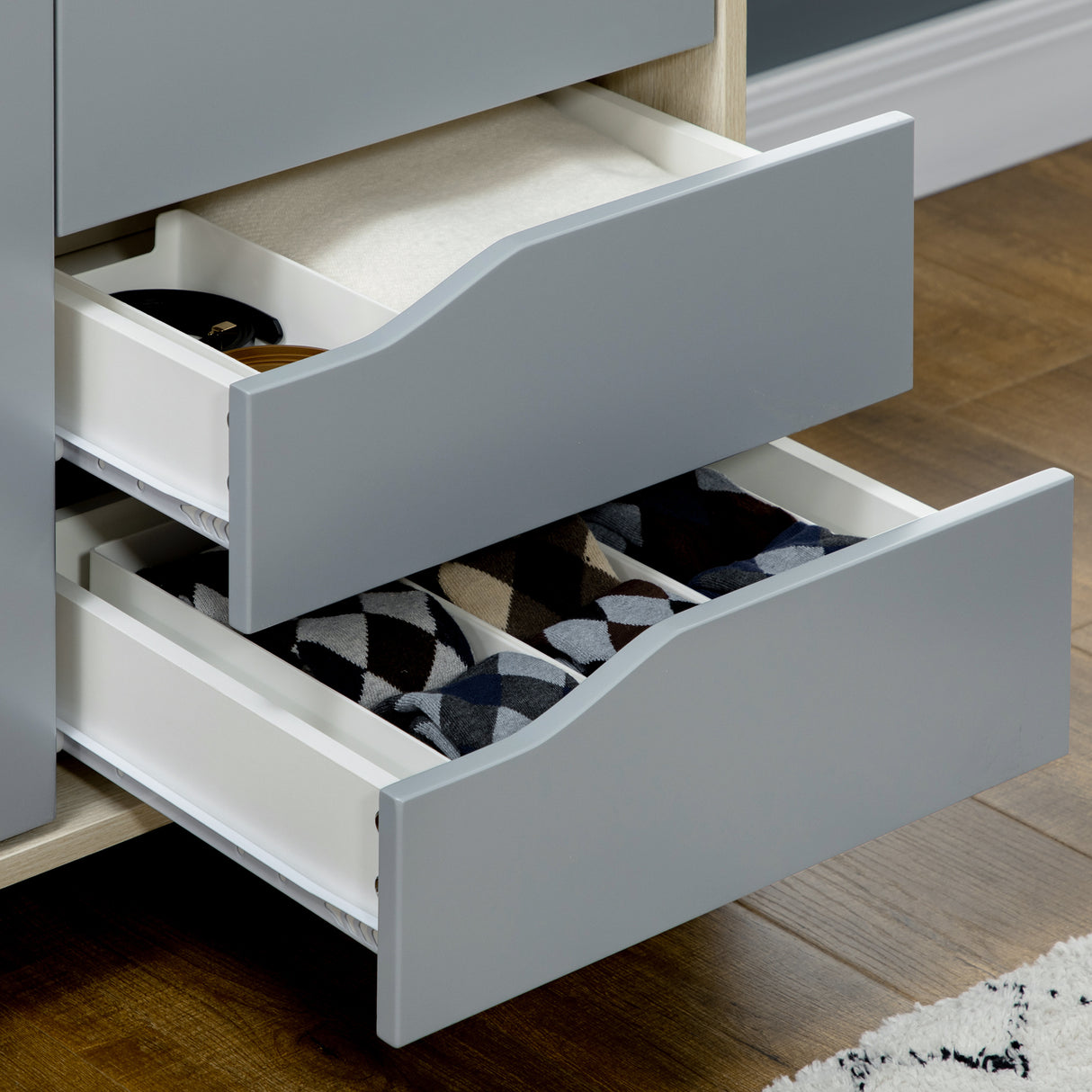 easycomfort easycomfort guardaroba a 2 ante in truciolato e mdf con 3 ripiani e 2 cassetti 88 9x50 1x184 5 cm