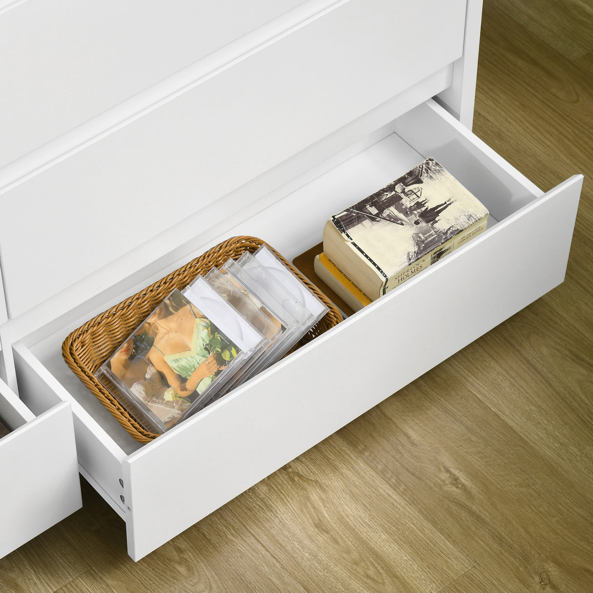 easycomfort easycomfort cassettiera 6 cassetti moderna in truciolato per camera da letto e ingresso 140x37x75cm