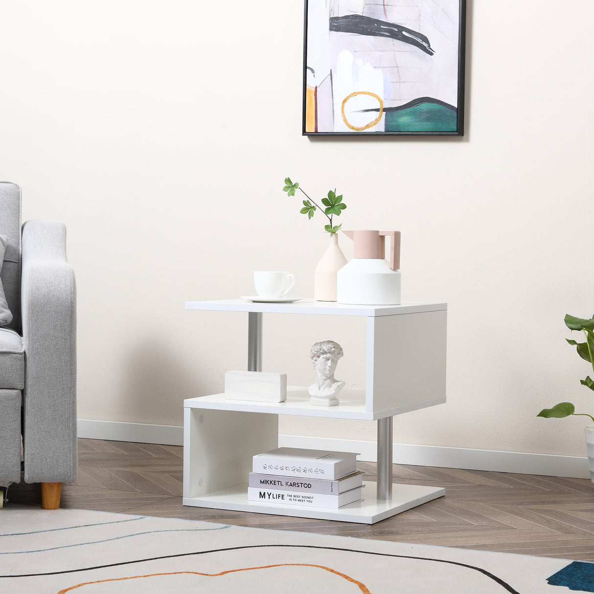 easycomfort easycomfort moderno tavolino basso da salotto in legno 50 x 50 x 50cm bianco ean 8054111847926