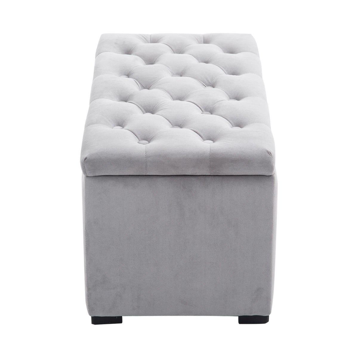 easycomfort easycomfort cassapanca portaoggetti multiuso con 2 sgabelli pouf in velluto grigio perla ean 8055776914008