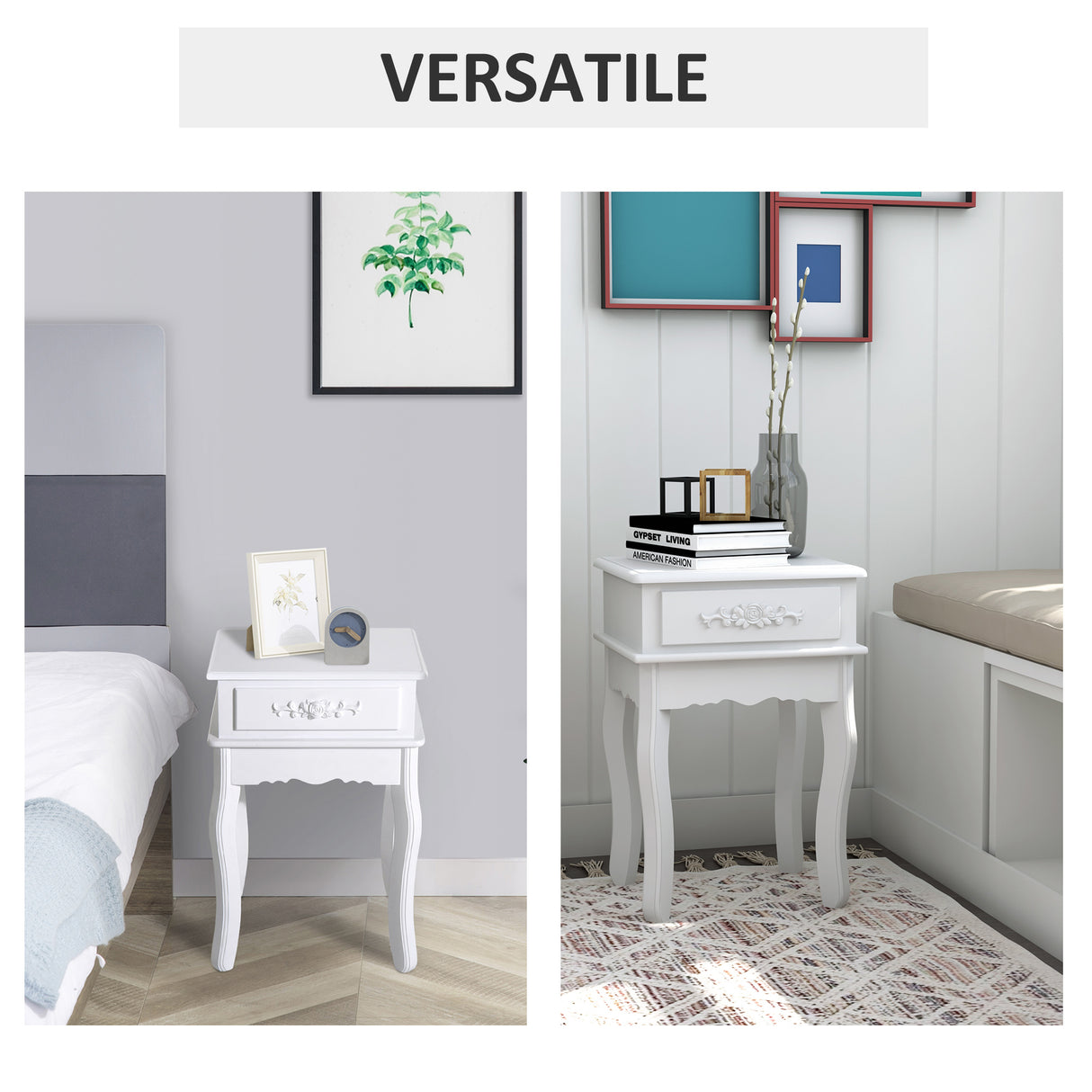 easycomfort easycomfort comodino con cassetto in legno bianco 40x35x60cm ean 8054111842914