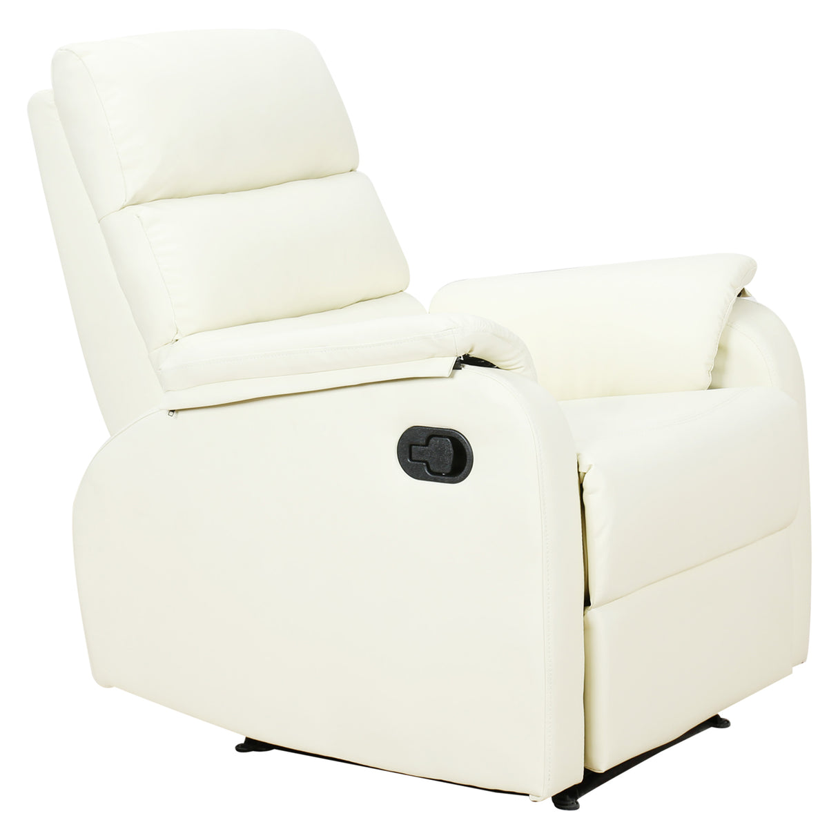 easycomfort easycomfort poltrona relax per interni reclinabile manualmente con cuscino imbottito in pelle pu e acciaio 75x82x99 cm crema ean 8055776913384