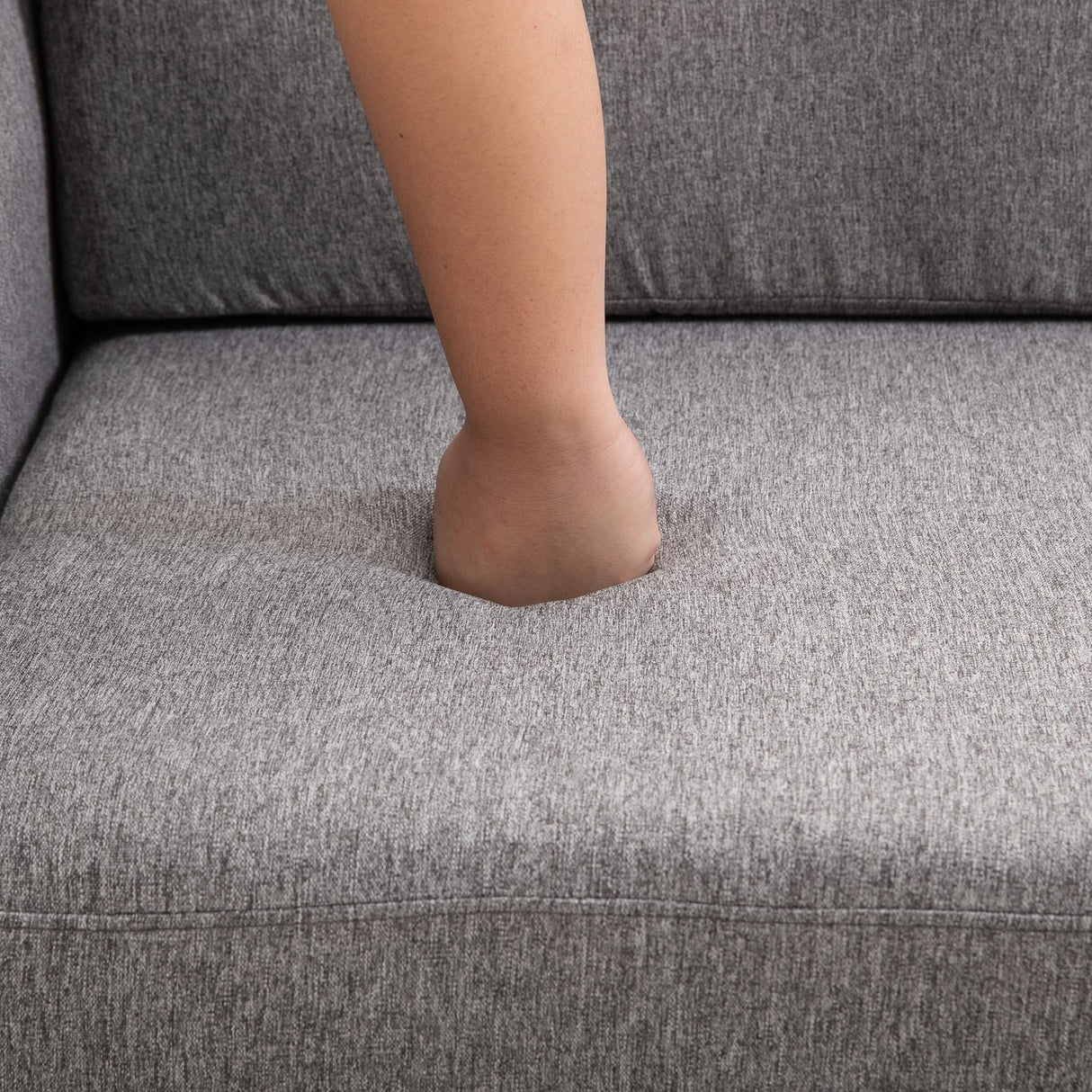 easycomfort easycomfort divano due posti linea moderna e compatta in lino grigio e legno 70cmx141cmx78cm ean 8055776914701