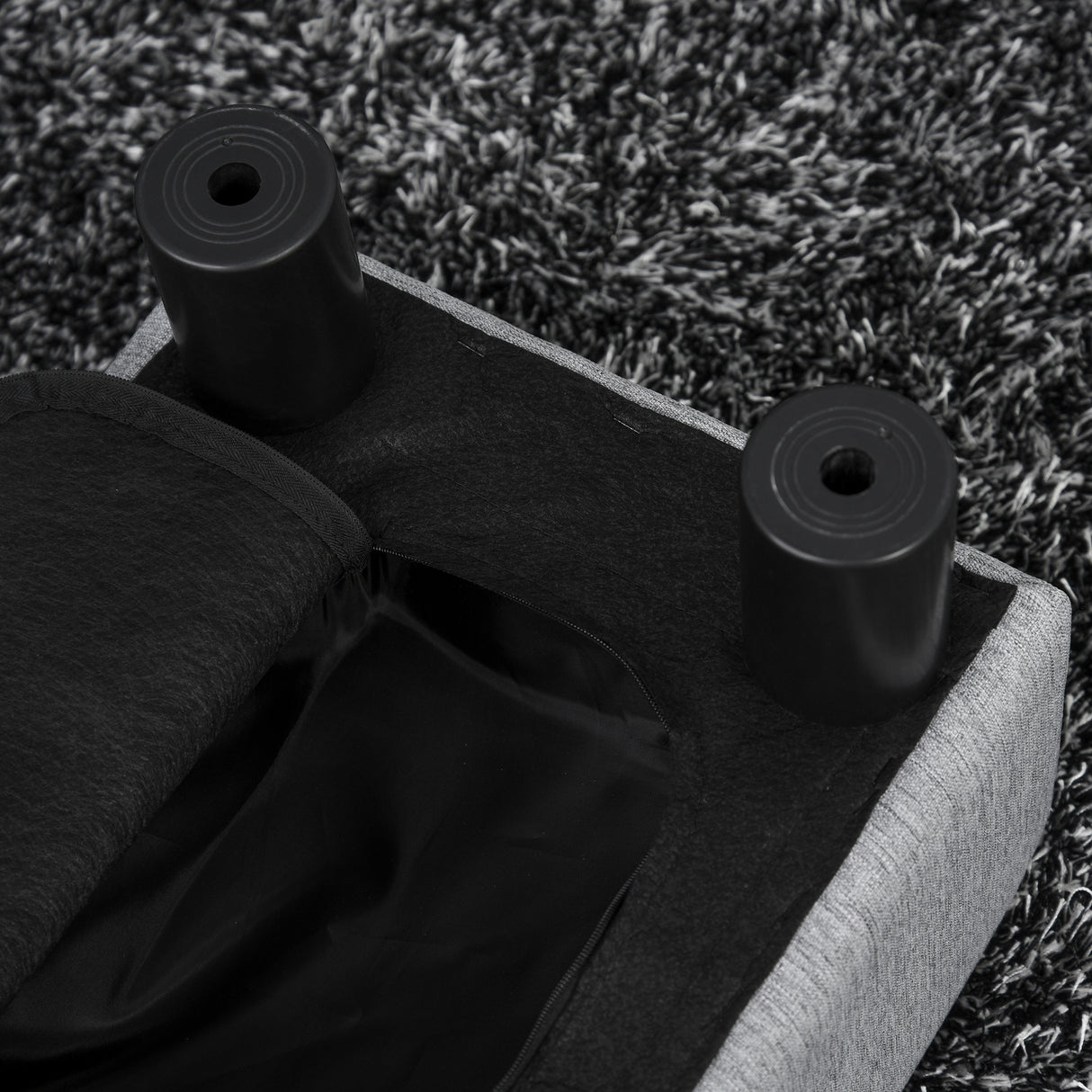 easycomfort easycomfort pouf poggiapiedi in tessuto effetto lino imbottito 40x30x24cm grigio