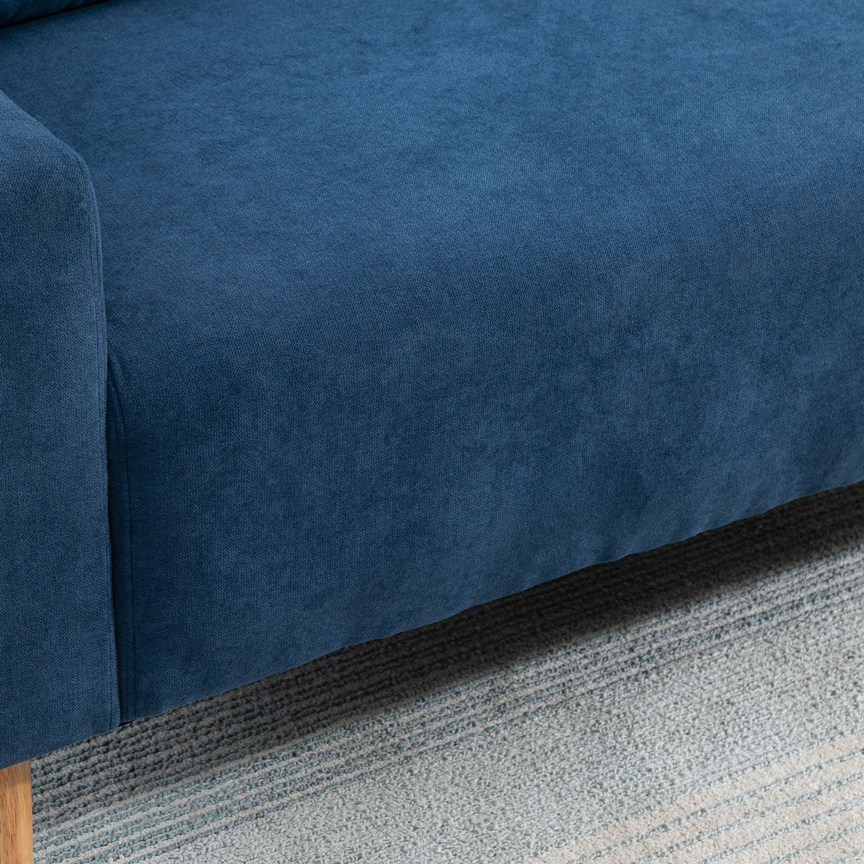 easycomfort easycomfort divano 2 posti moderno e trapuntato in stile nordico in poliestere e legno 145x76x88 cm blu