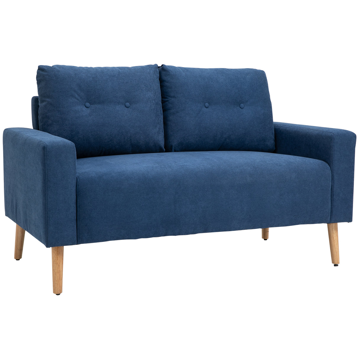 easycomfort easycomfort divano 2 posti moderno e trapuntato in stile nordico in poliestere e legno 145x76x88 cm blu