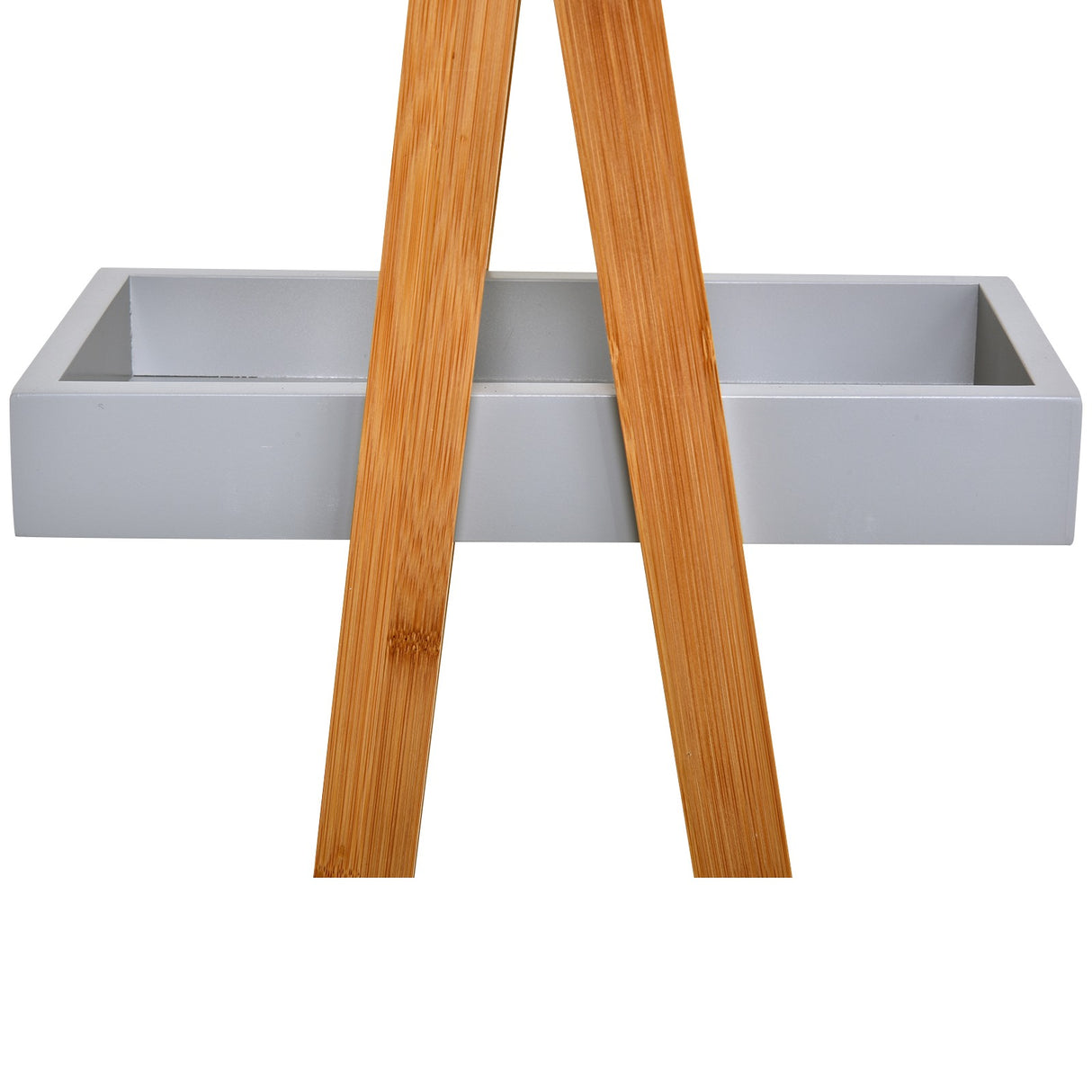 easycomfort easycomfort scaffale salvaspazio da bagno in mdf e bambu forma a piramide con 3 mensole color legno e grigio 30x18x81cm ean 8054111842150