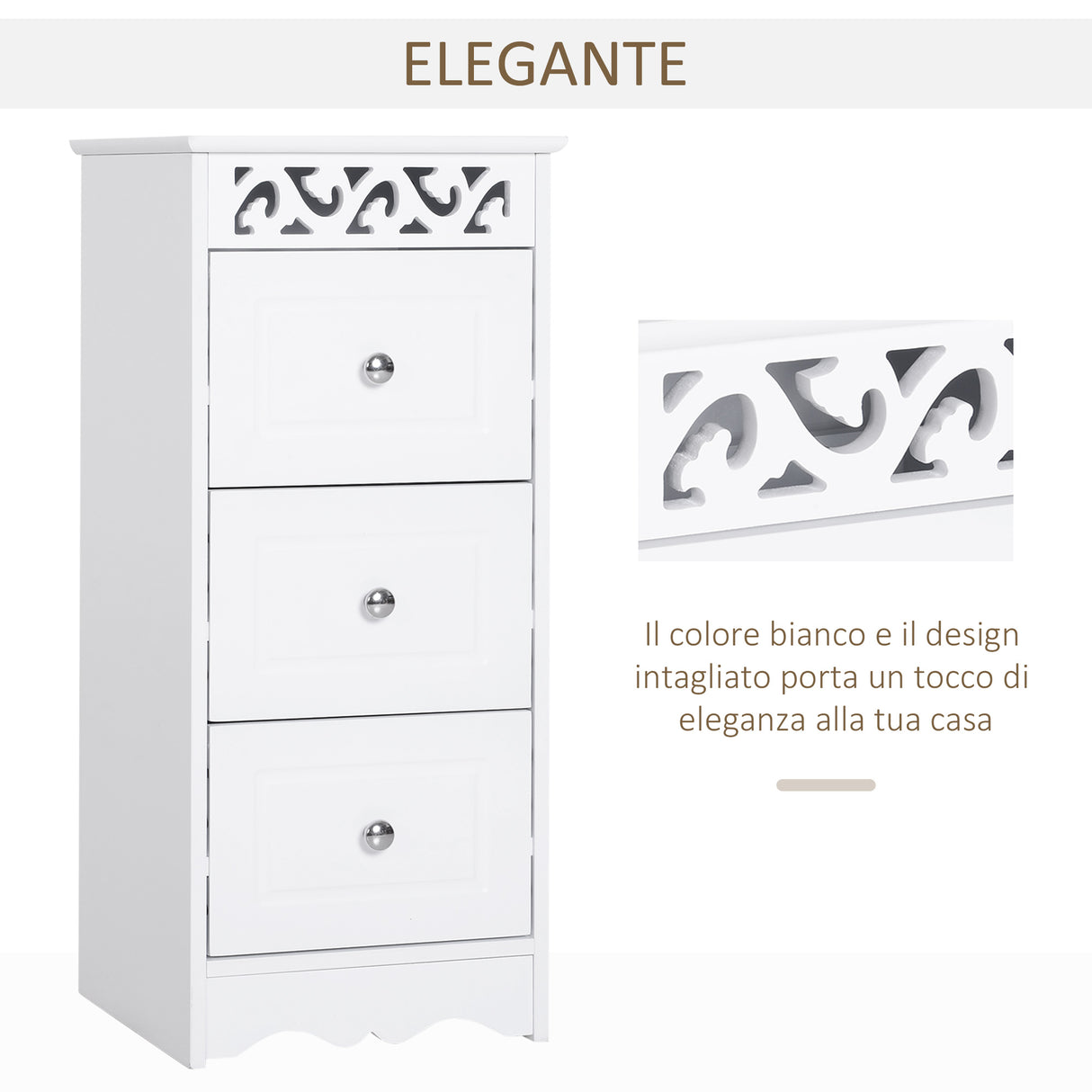 easycomfort easycomfort mobiletto multiuso con cassetti mobiletto basso in mdf grado e1 29 8x29 8x68 5cm bianco ean 8054144134123