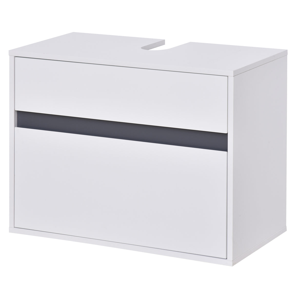 easycomfort easycomfort mobiletto sottolavabo e copricolonna per il bagno in legno bianco con 2 cassetti e taglio a u 67 x 36 x 52cm ean 8054111848138