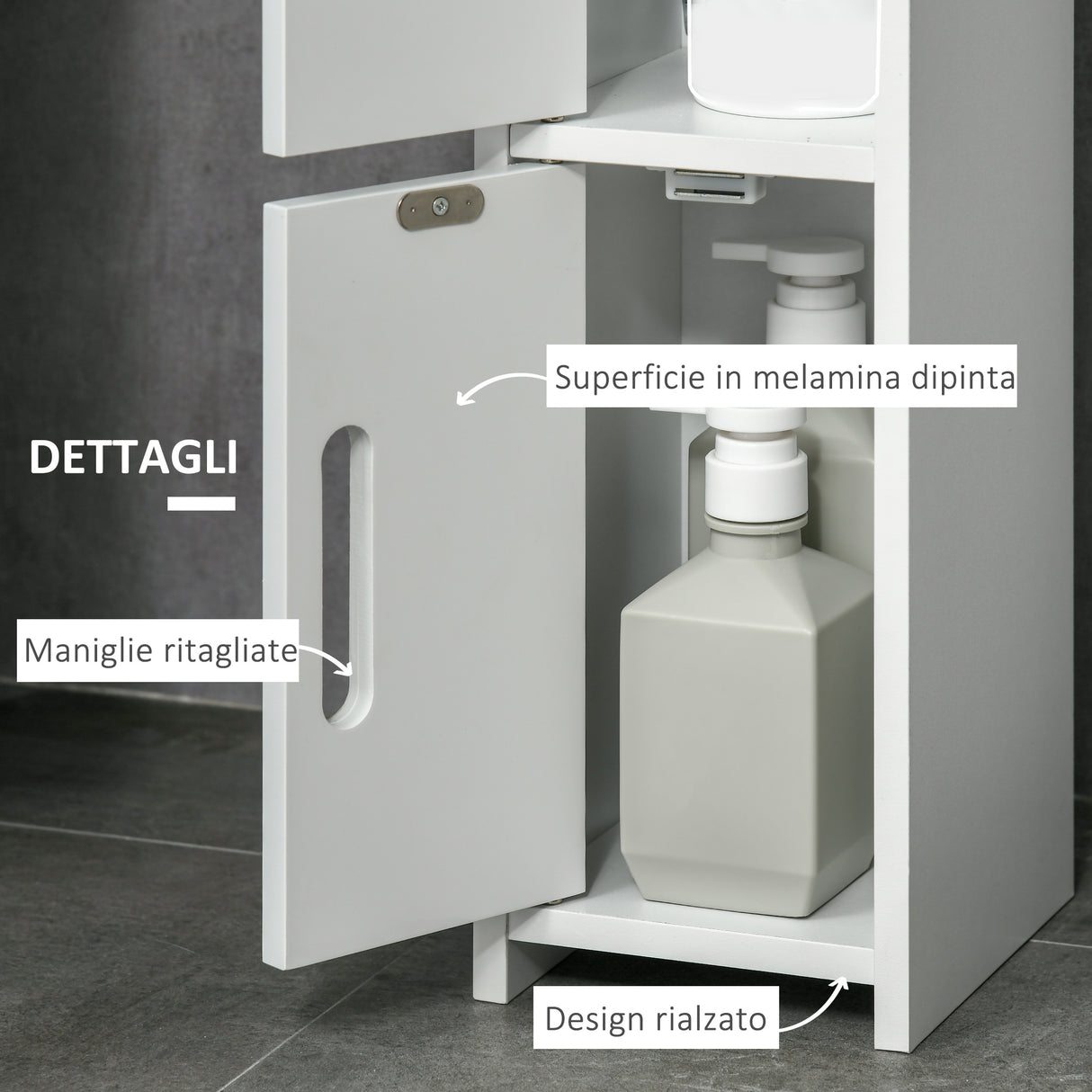 easycomfort easycomfort colonna bagno con mensole e armadietti mobile alto salvaspazio in legno 15x17x120cm bianco