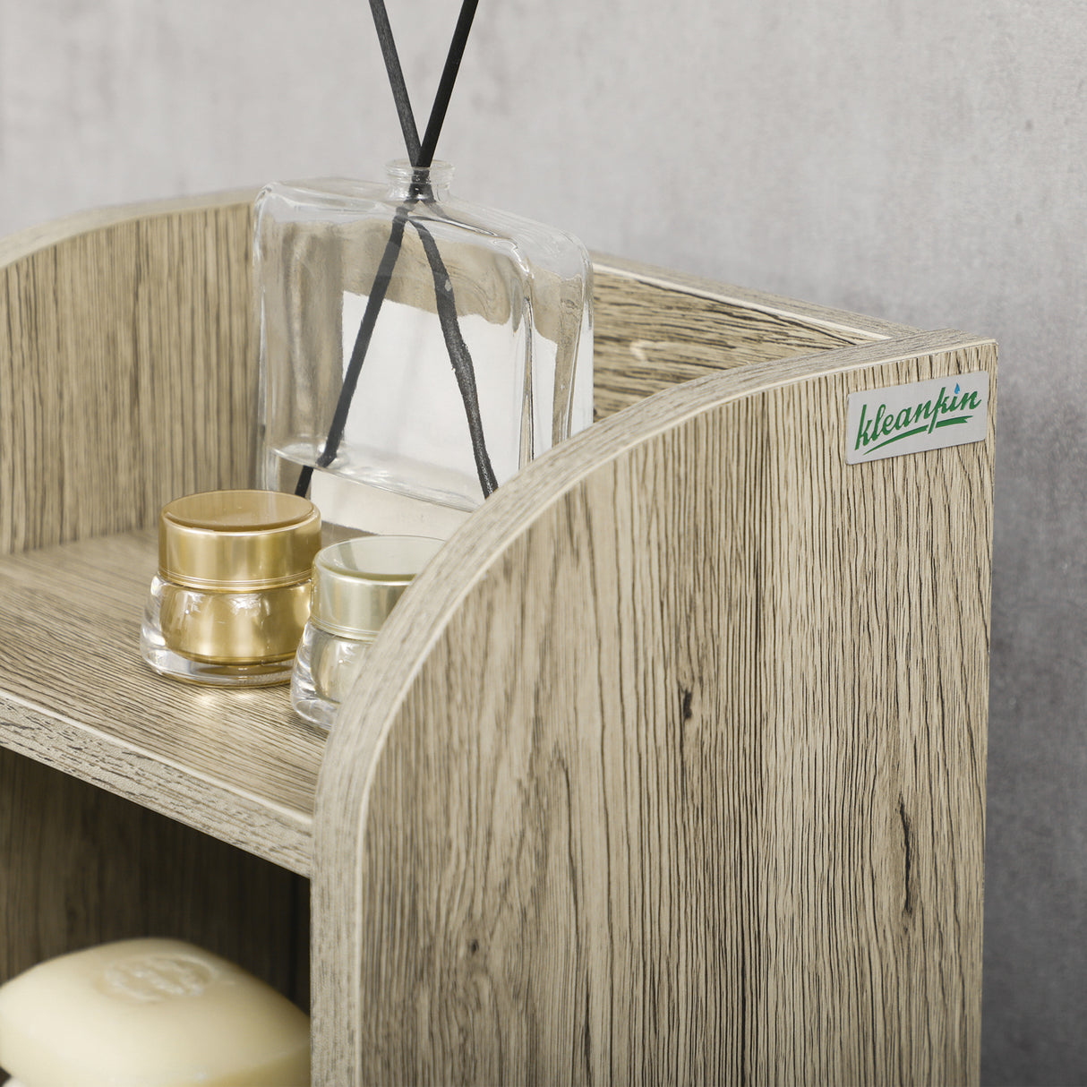 easycomfort easycomfort mobile bagno in truciolato con 2 ripiani e armadietto a 2 livelli 23x18x100cm grigio