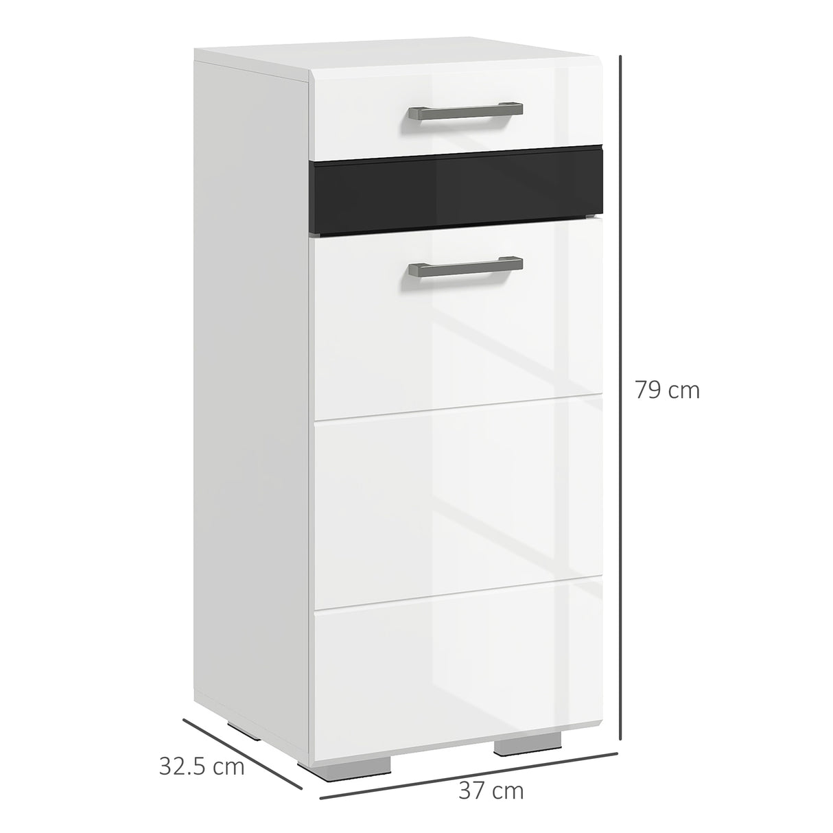 easycomfort easycomfort mobiletto bagno in mdf con cassetto e armadietto con ripiano interno regolabile 37x32 5x79 cm bianco