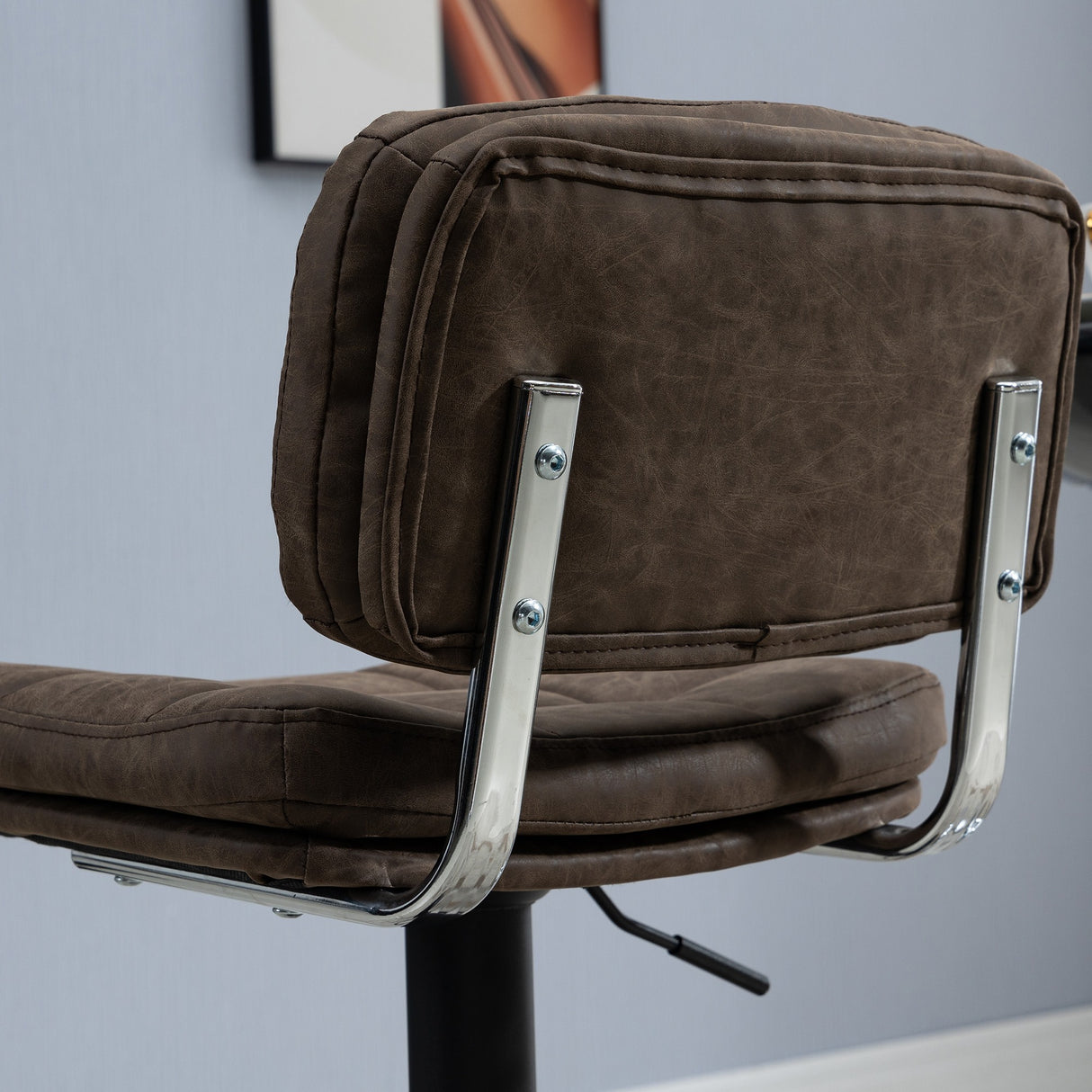 easycomfort easycomfort set 2 sgabelli bar moderni e girevoli con schienale e poggiapiedi sgabelli da cucina con altezza regolabile rivestimento pelle pu e imbottitura 41 5x45x85 107cm