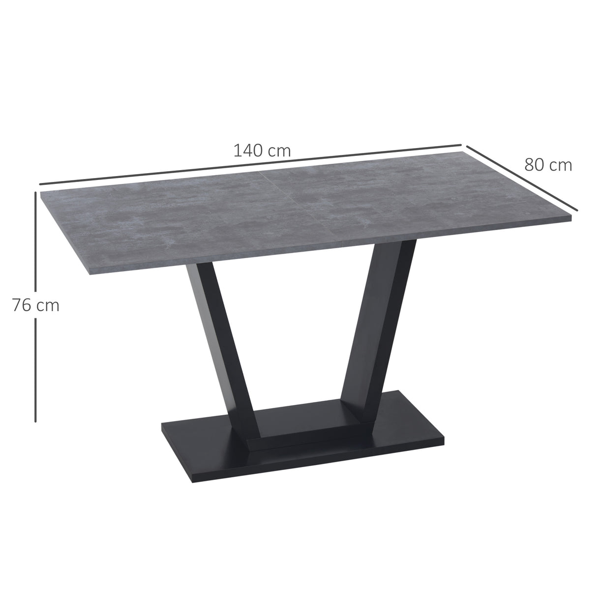 easycomfort easycomfort tavolo da pranzo per 4 6 persone con piano effetto marmo e base in acciaio 140x80x76cm nero