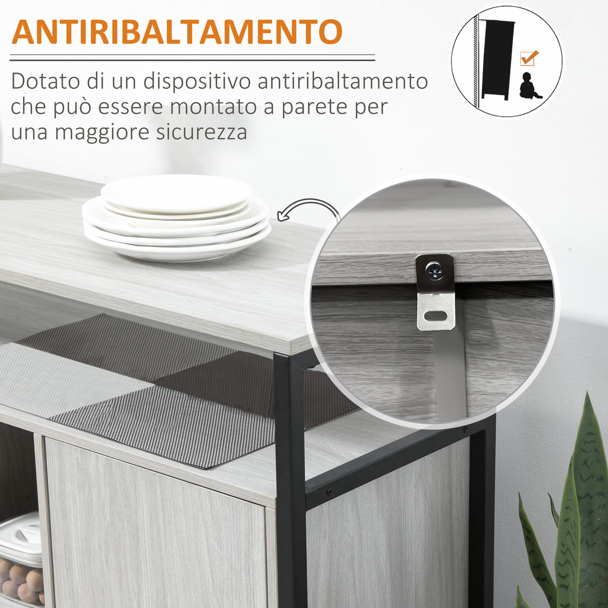 easycomfort easycomfort credenza moderna in legno con 2 armadietti e ripiani mobile cucina e per ingresso grigio chiaro 100x34x87 2cm
