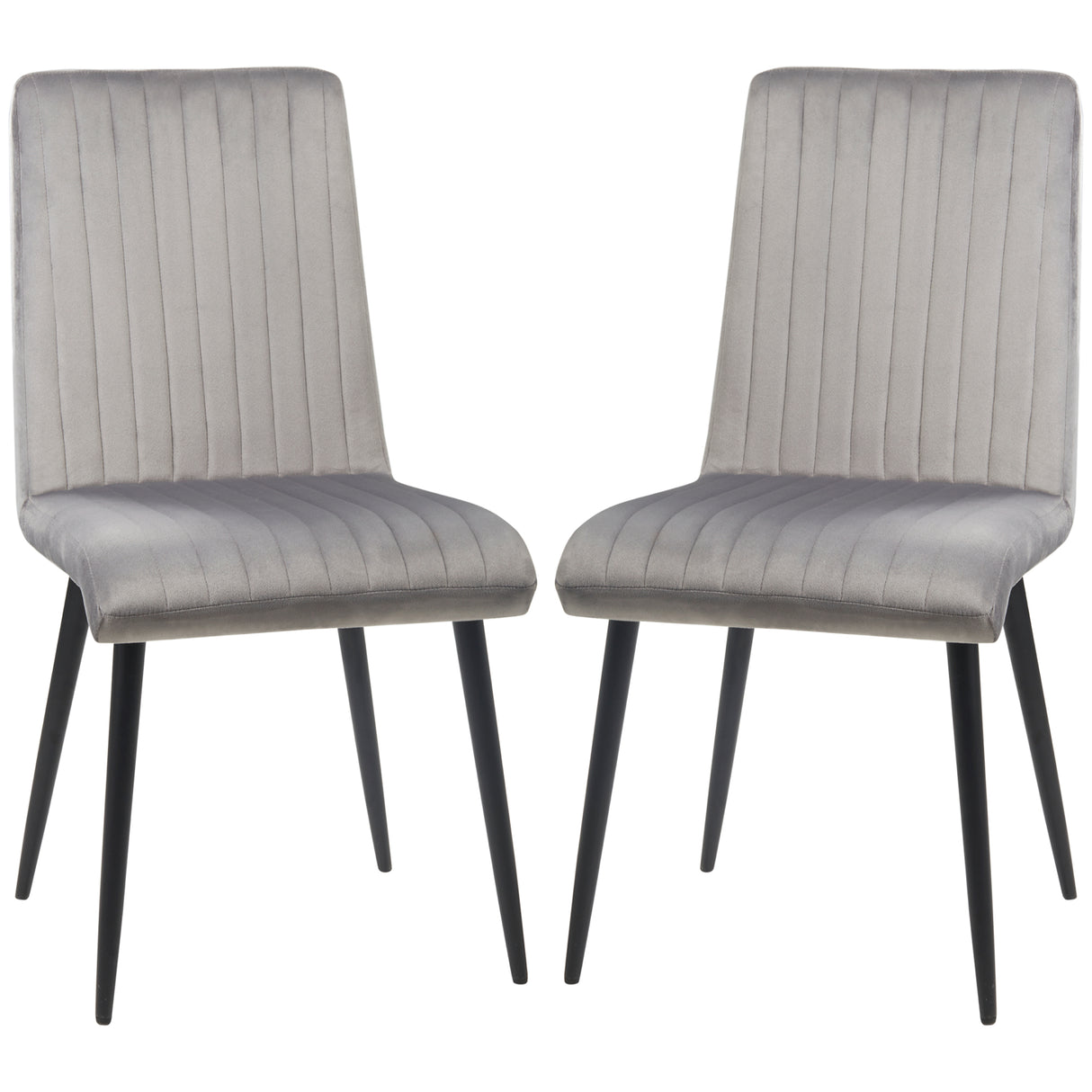 easycomfort easycomfort set 2 sedie da cucina imbottite e salvaspazio con gambe in acciaio 43x58x90 cm grigio e nero