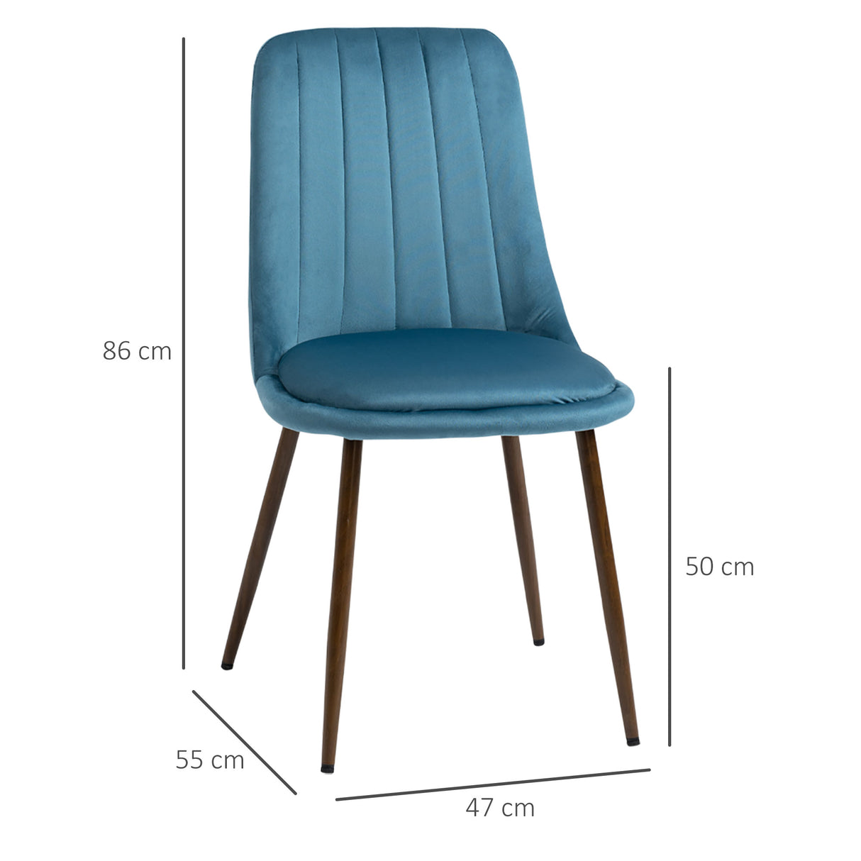 easycomfort easycomfort sedie da cucina imbottite set 4 pezzi in poliestere e acciaio 47x55x86 cm blu