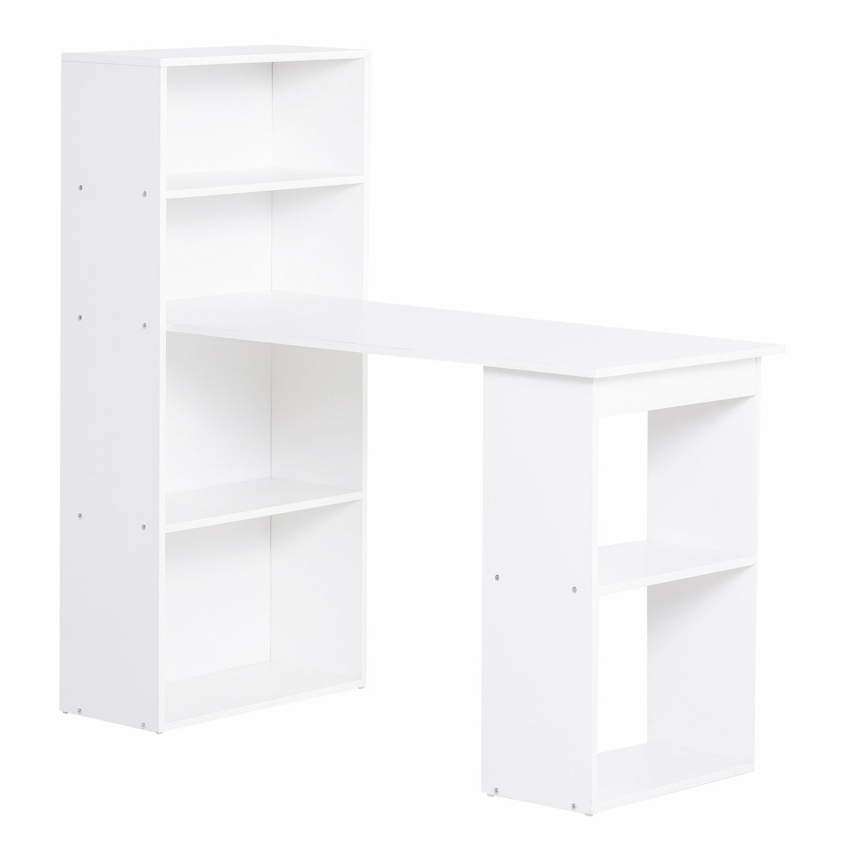 easycomfort easycomfort scrivania computer con libreria salvaspazio tavolo da pranzo per ufficio e studio 120x55x120 cm bianco ean 8054144130781