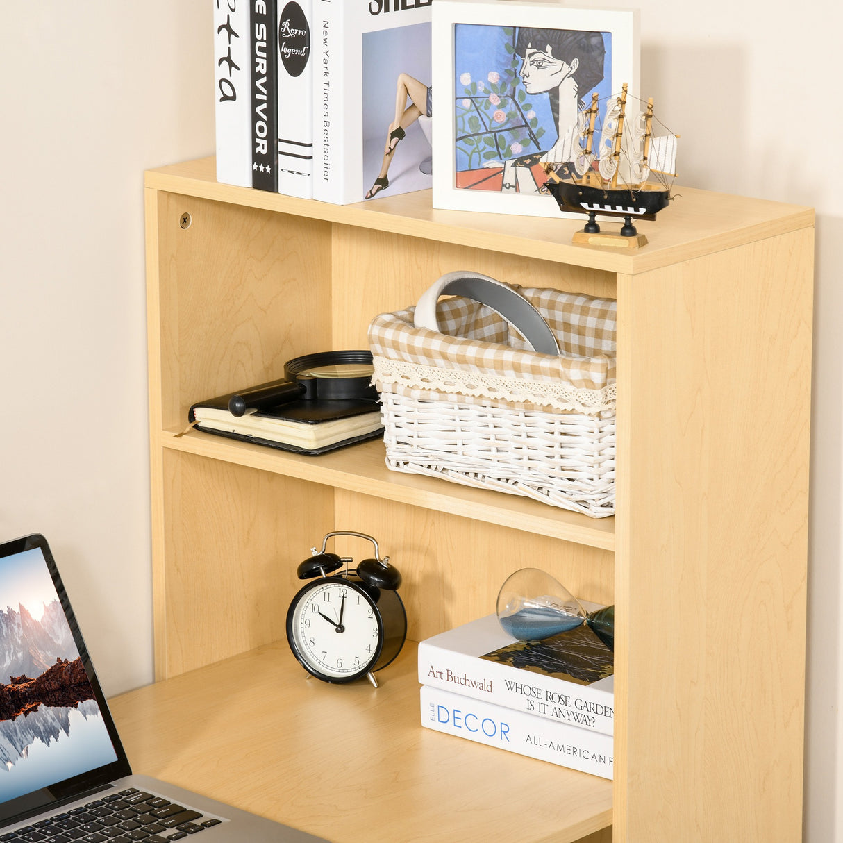 easycomfort easycomfort scrivania computer con libreria salvaspazio tavolo da pranzo per ufficio e studio in truciolato 120x55x120 cm ean 8054144134253