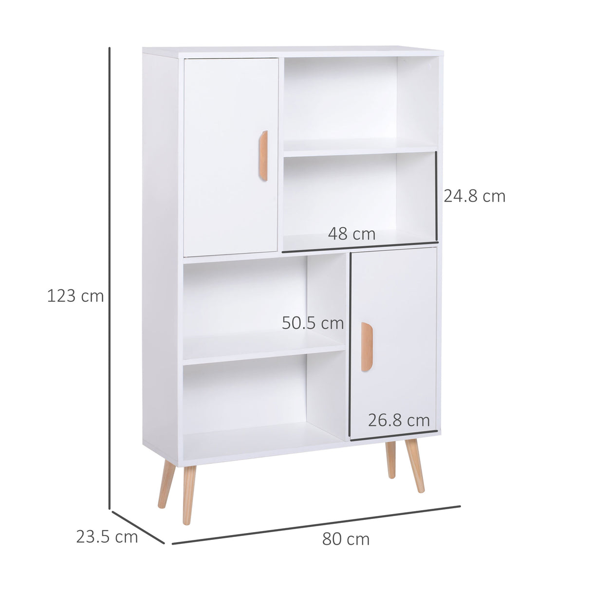 easycomfort easycomfort libreria scaffale multifunzionale salvaspazio con 2 porte da soggiorno pannelli particelle 80 x 23 5 x 123cm bianco ean 8054144132976