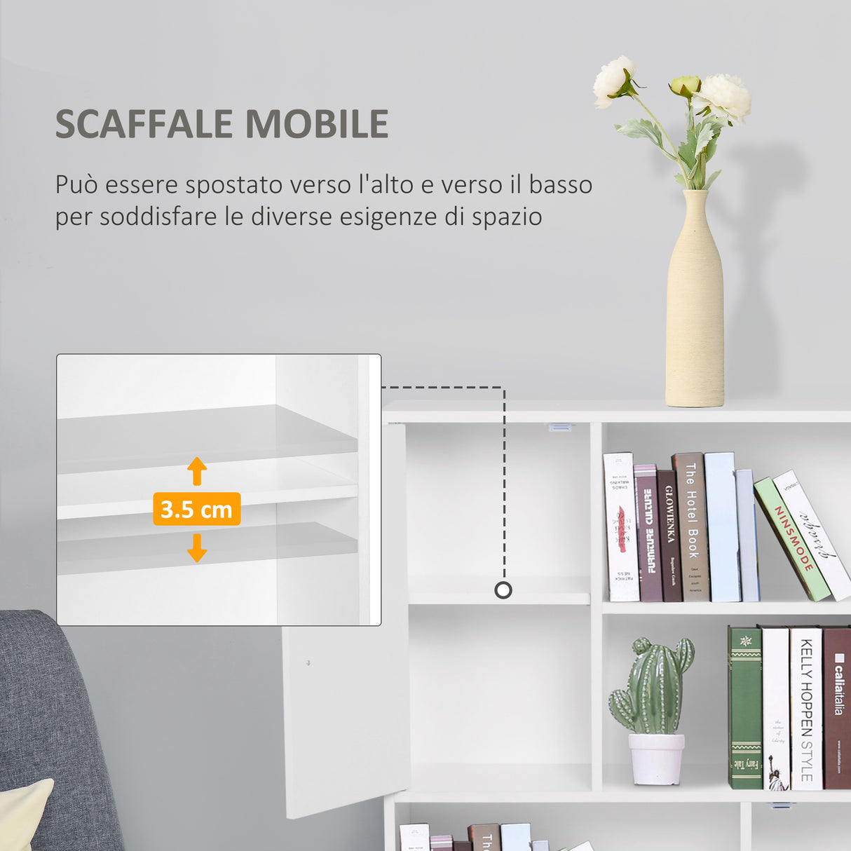 easycomfort easycomfort libreria scaffale multifunzionale salvaspazio con 2 porte da soggiorno pannelli particelle 80 x 23 5 x 123cm bianco ean 8054144132976