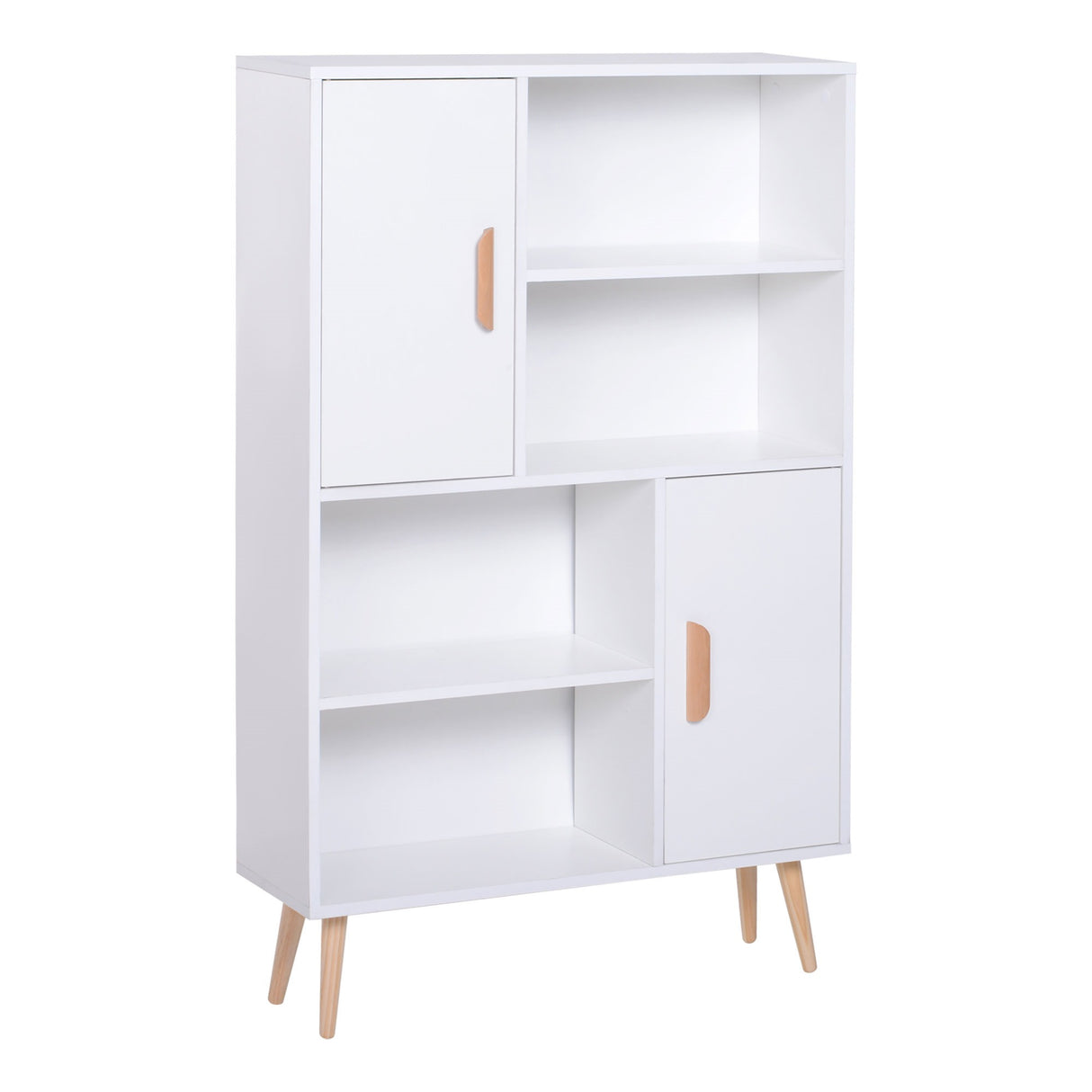 easycomfort easycomfort libreria scaffale multifunzionale salvaspazio con 2 porte da soggiorno pannelli particelle 80 x 23 5 x 123cm bianco ean 8054144132976
