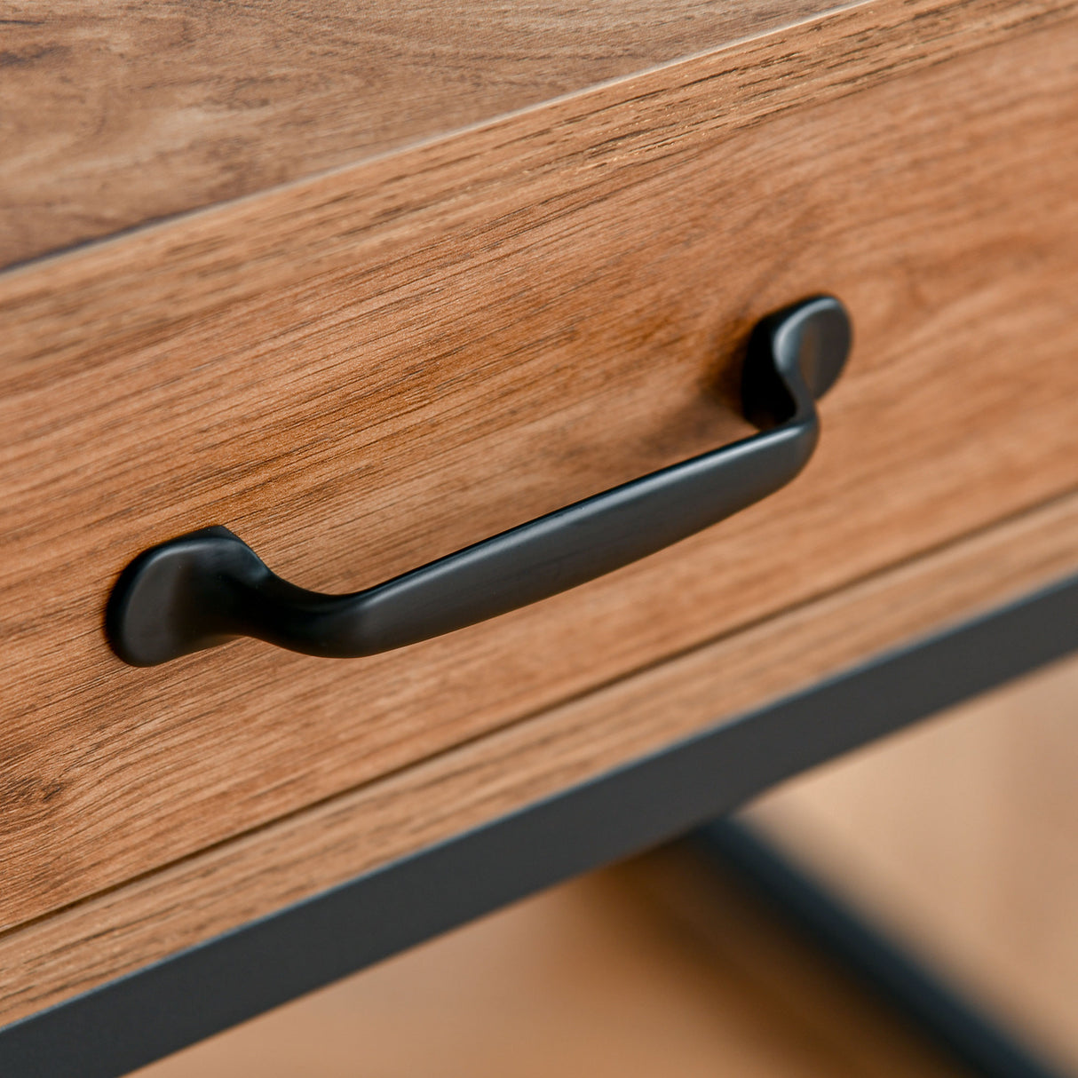 easycomfort easycomfort scrivania in metallo e mdf stile industriale con mensole e cassetto 120x60x76cm nero marrone