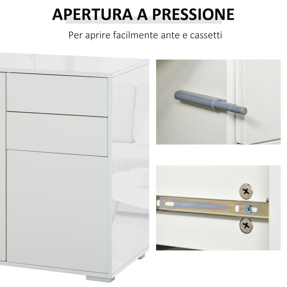 easycomfort easycomfort mobiletto armadietto multiuso 2 cassetti e 2 armadietti apertura a pressione mobile per soggiorno cucina ufficio