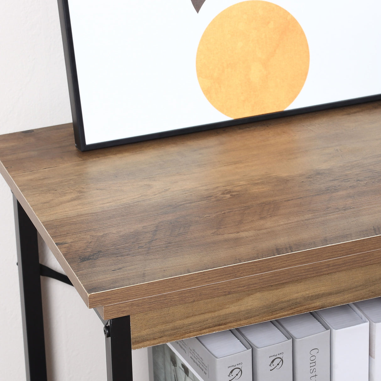 easycomfort easycomfort scaffale libreria in stile industriale mobile multiuso in legno marrone e metallo nero 80x36x81 3cm