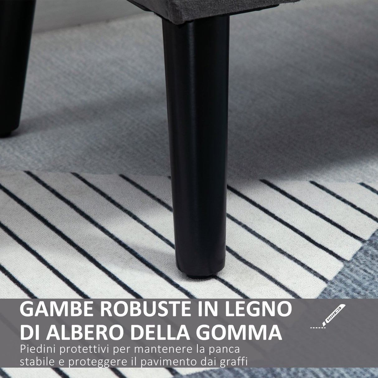 easycomfort easycomfort panca contenitore imbottita per camera in tessuto vellutato con braccioli 111 5x41x65cm grigio