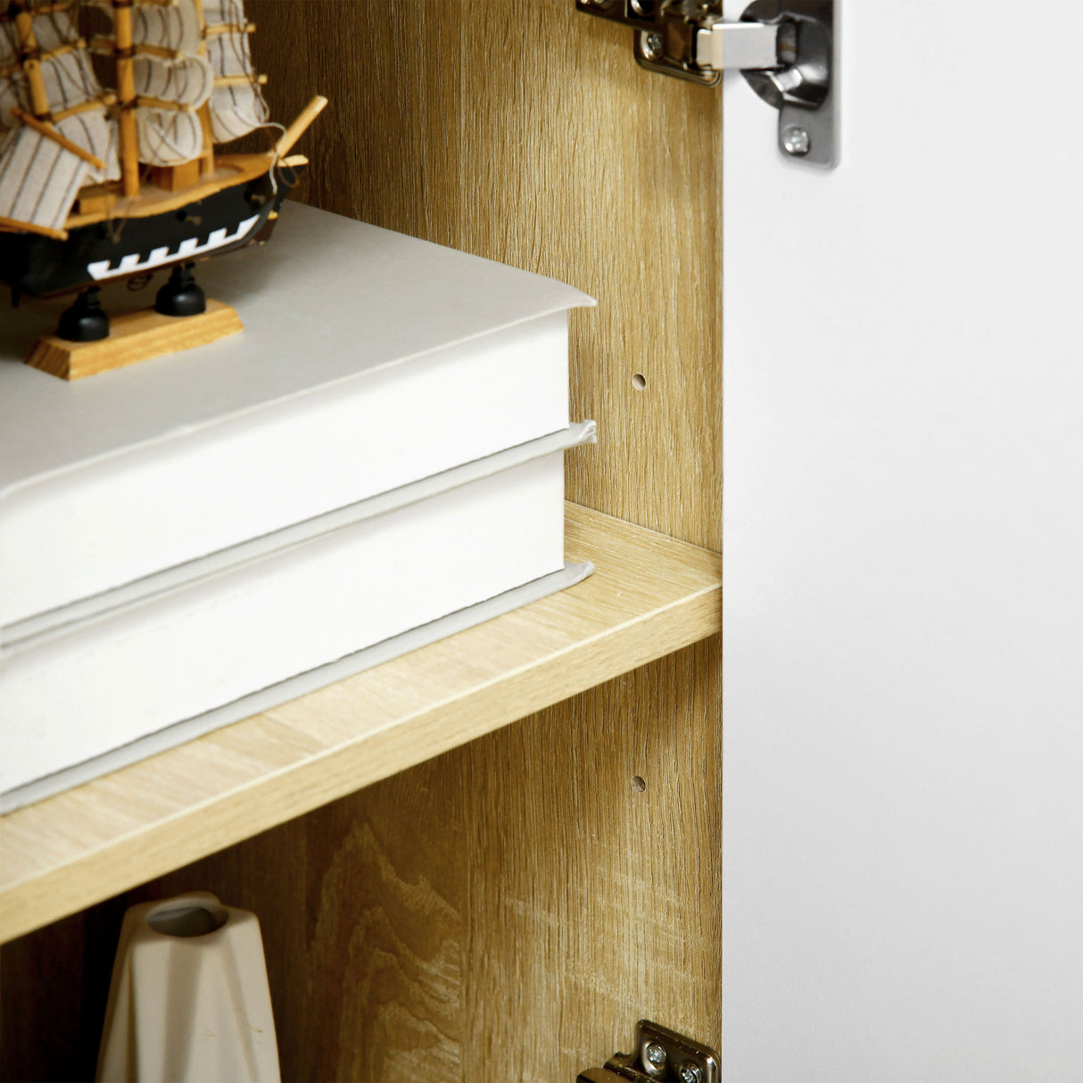 easycomfort easycomfort credenza moderna in truciolato e legno di pino con 3 cassetti e 2 armadietti a 2 livelli 90x32x80a cm