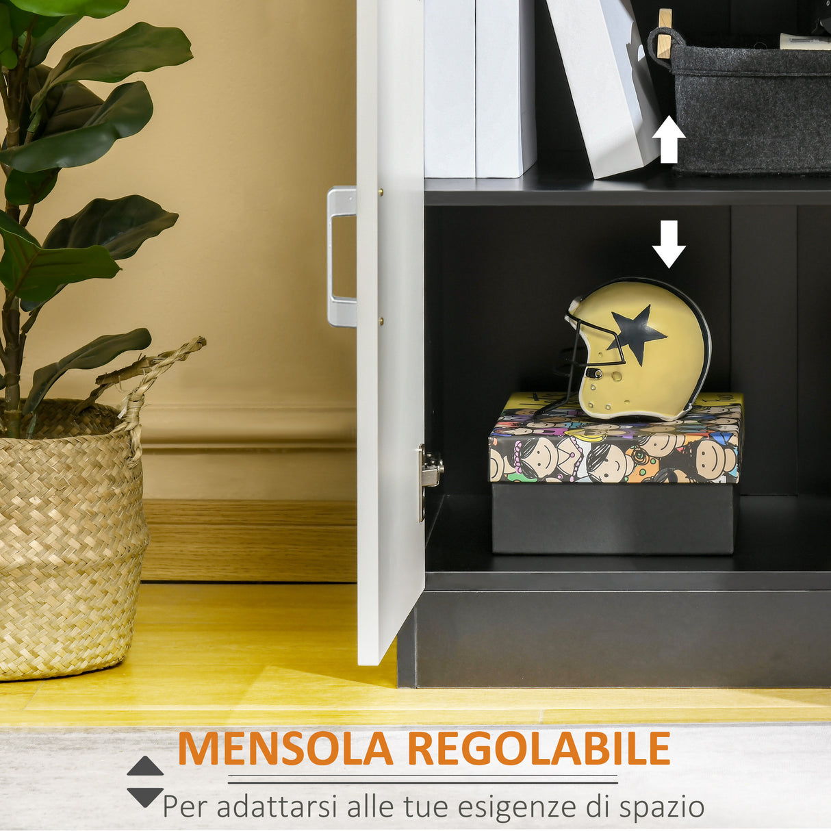 easycomfort easycomfort mobiletto con cassetto e ripiano regolabile per cucina soggiorno e anticamera in mdf 60x40x90cm bianco e nero