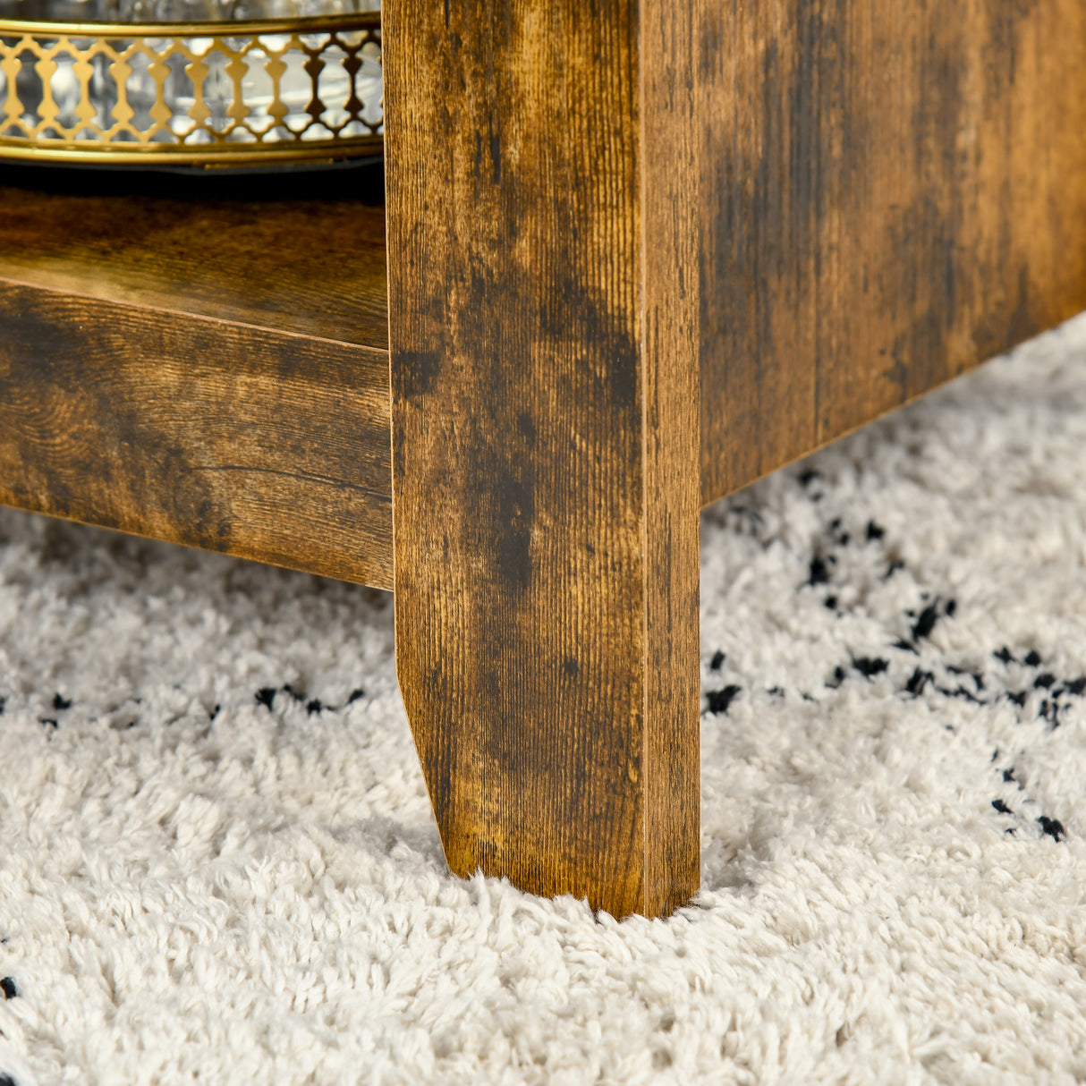 easycomfort easycomfort tavolino da salotto in stile industriale con vano contenitore e piano sollevabile in legno marrone rustico