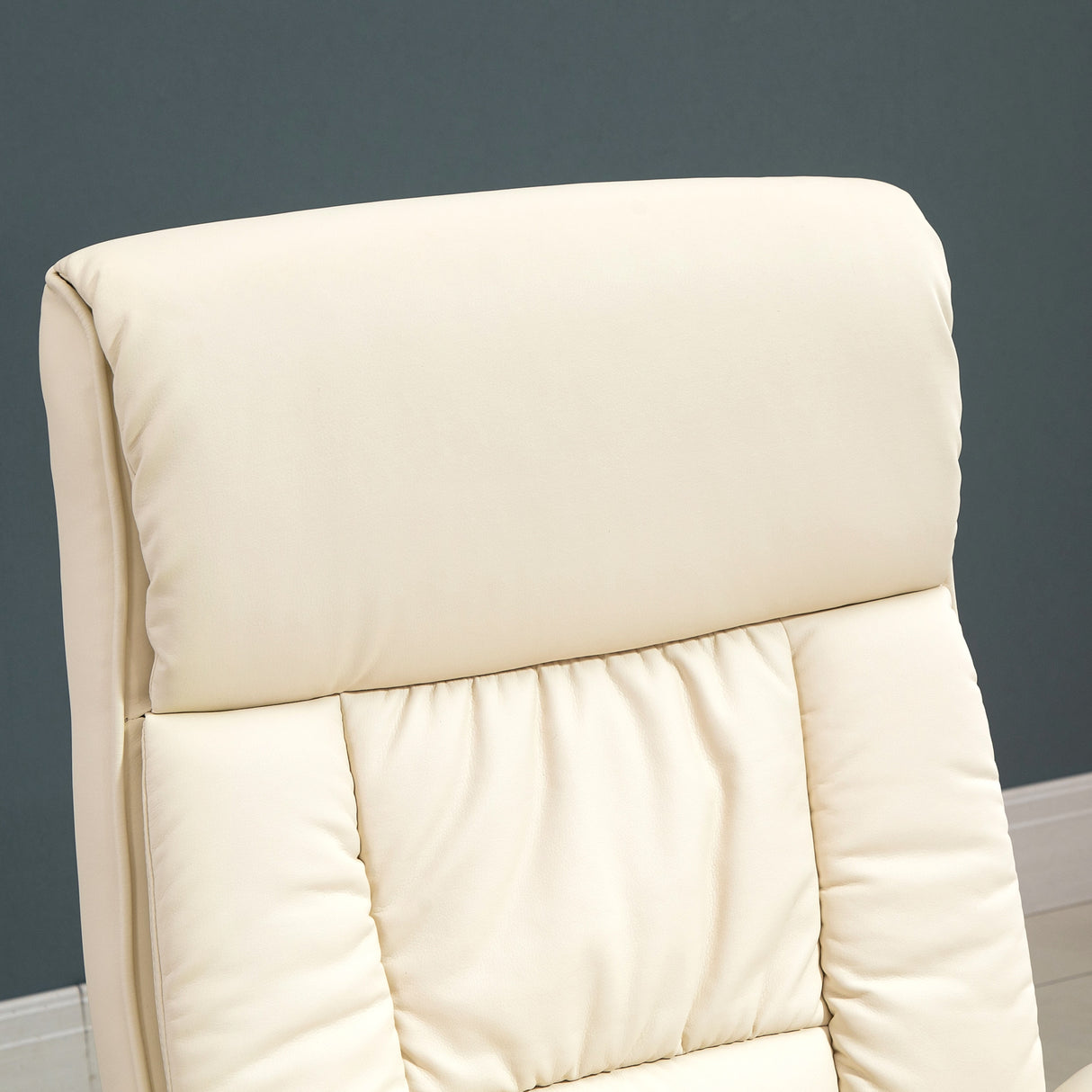 easycomfort easycomfort poltrona relax reclinabile fino 135 con seduta girevole e pouf poggiapiedi 78x84x110cm crema