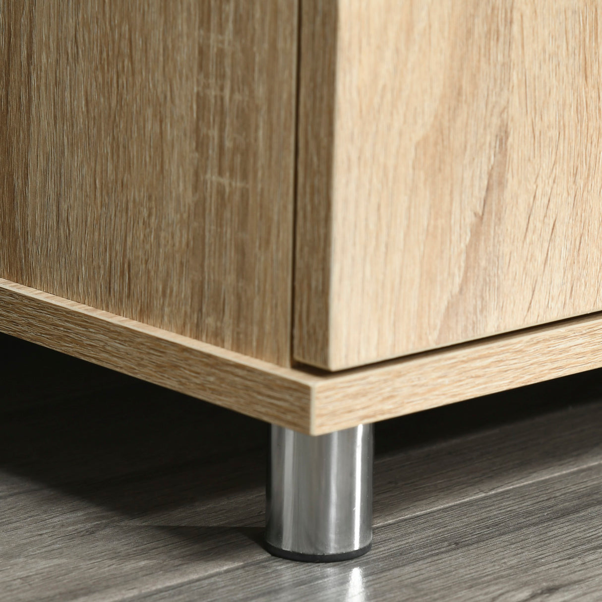 easycomfort easycomfort mobile tv moderno con 2 ripiani fori passacavi e 2 armadietti in mdf 105x40x55cm rovere