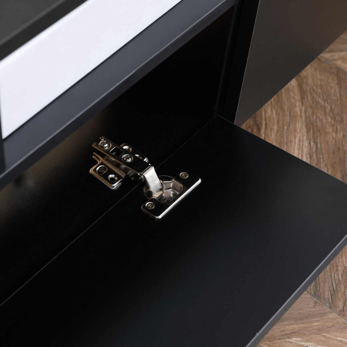 easycomfort easycomfort mobile porta tv moderno con 2 mensole in legno vani aperti e armadietti nero