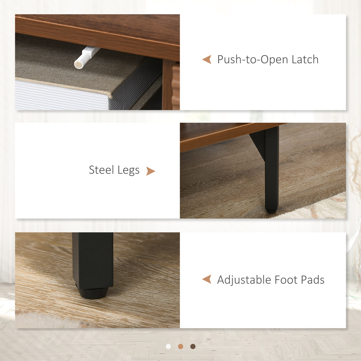 easycomfort easycomfort mobile porta tv fino 65 con 2 armadietti e 2 vani aperti in legno 150x40x56cm marrone