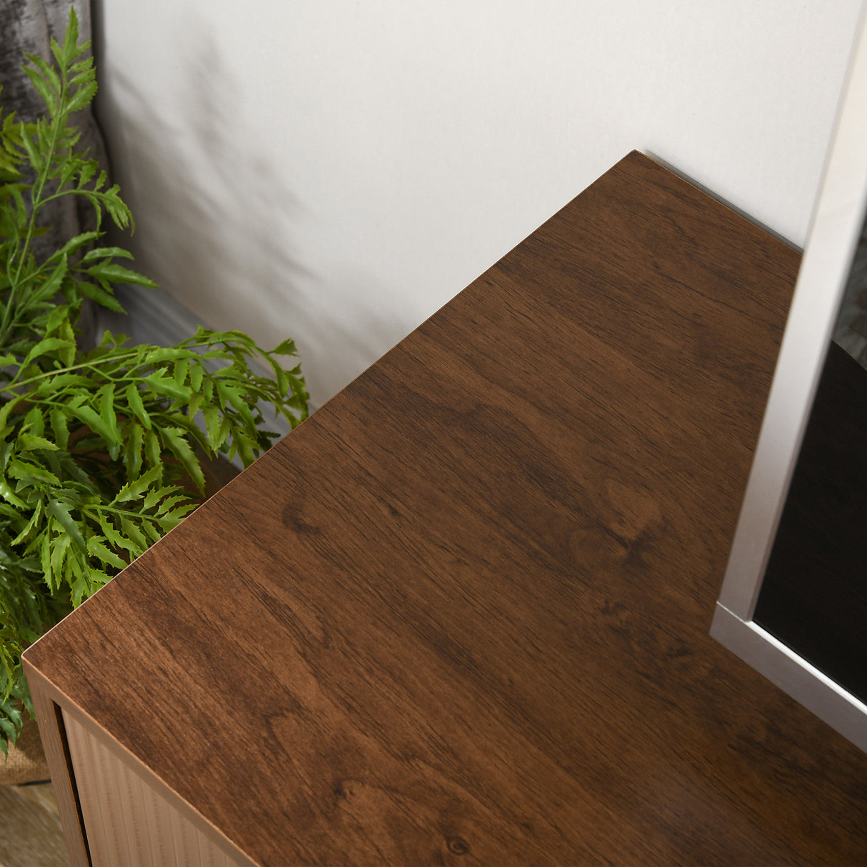 easycomfort easycomfort mobile porta tv fino 65 con 2 armadietti e 2 vani aperti in legno 150x40x56cm marrone