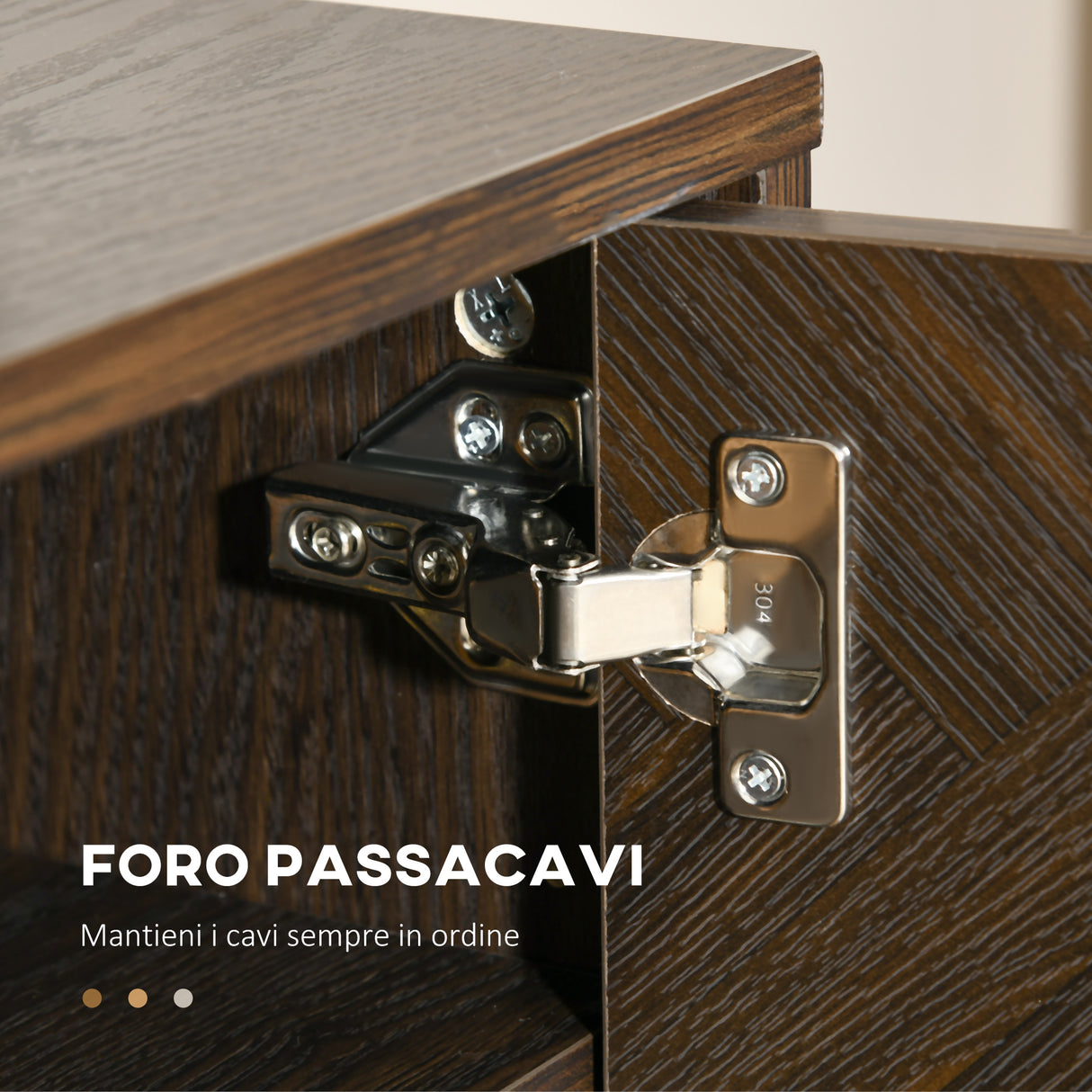 easycomfort easycomfort mobile porta tv fino a 55 con 2 armadietti in legno e metallo 120x39x50 cm marrone e oro