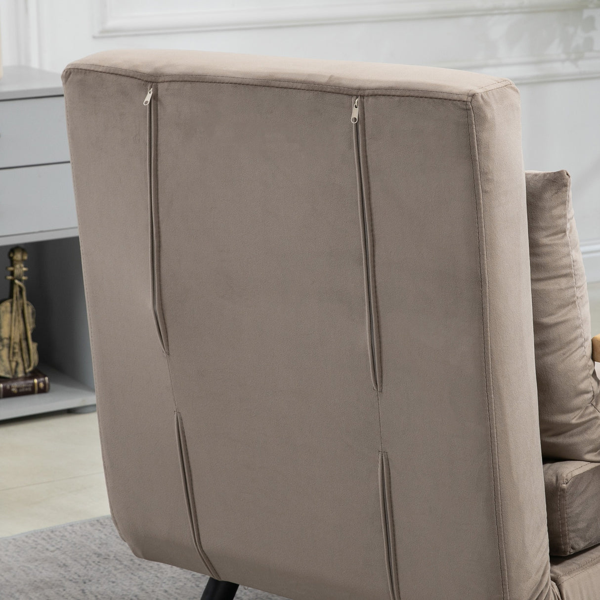 easycomfort easycomfort poltrona letto imbottita 3 in 1 con schienale reclinabile in 5 posizioni e cuscino 63x73x81 cm grigio