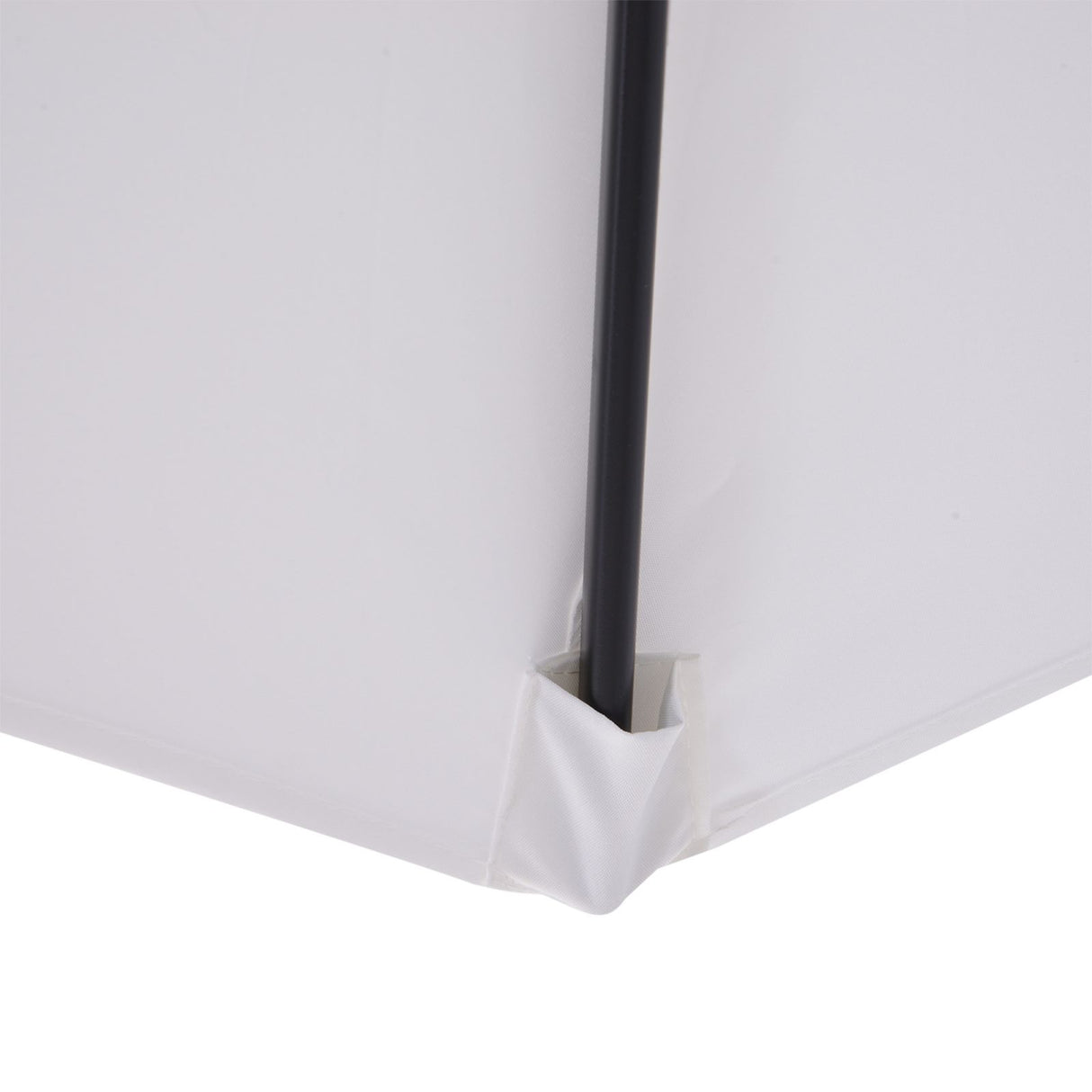 easycomfort easycomfort ombrellone da giardino 300cm con manovella e inclinabile con palo smontabile metallo e poliestere bianco